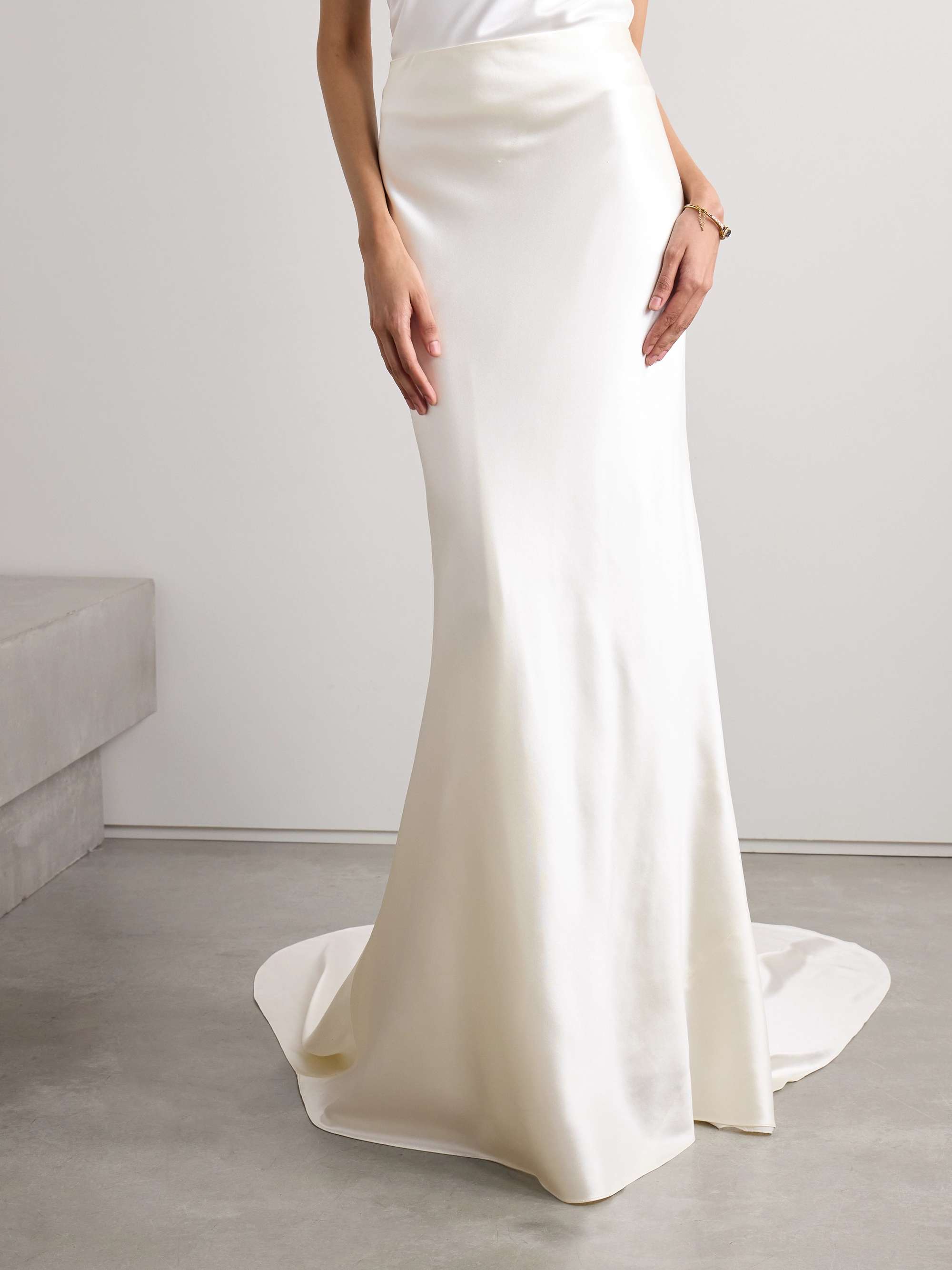Dree wool and silk-blend charmeuse maxi skirt view