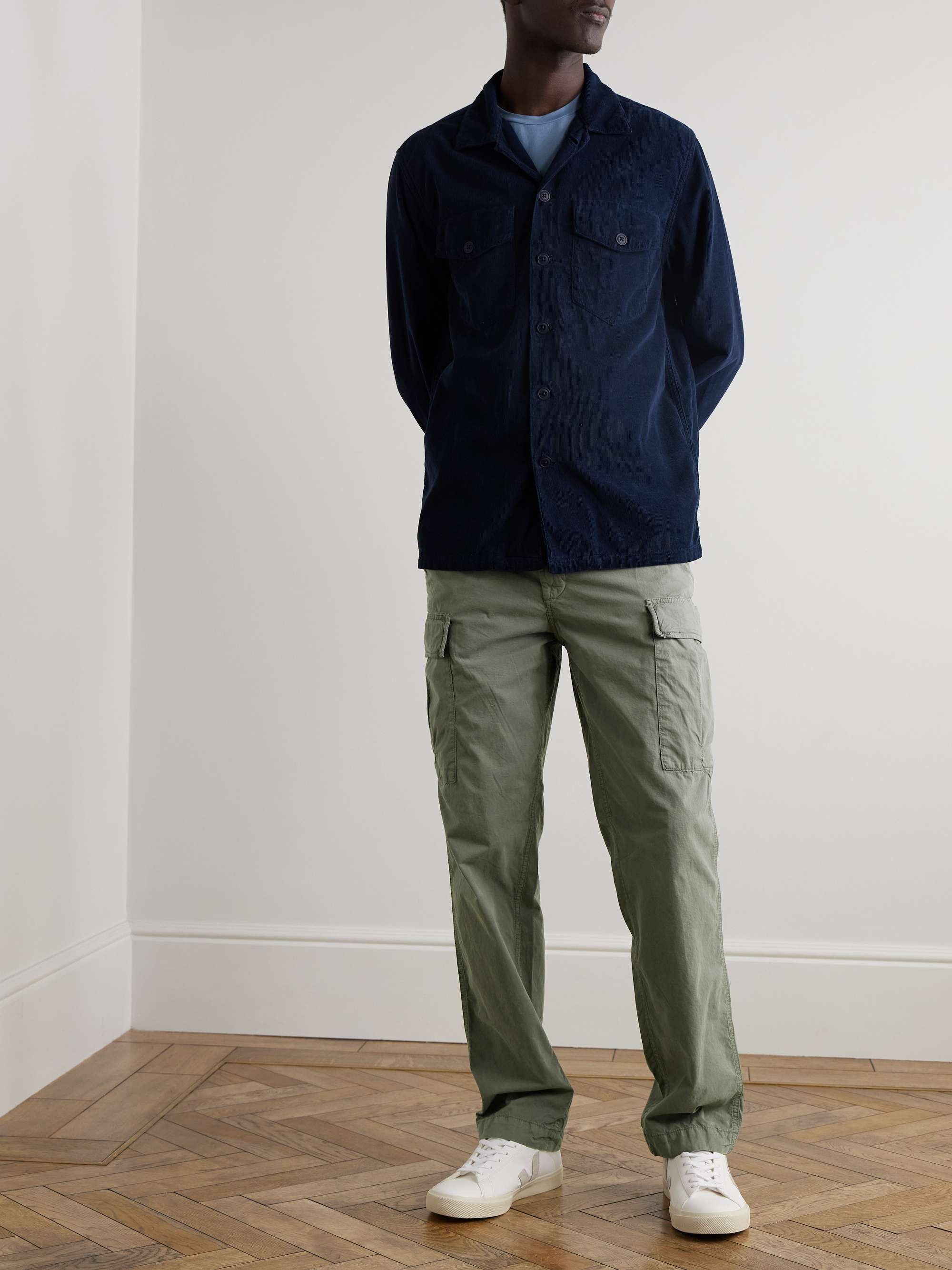Tapered Cotton-Drill Cargo Trousers view