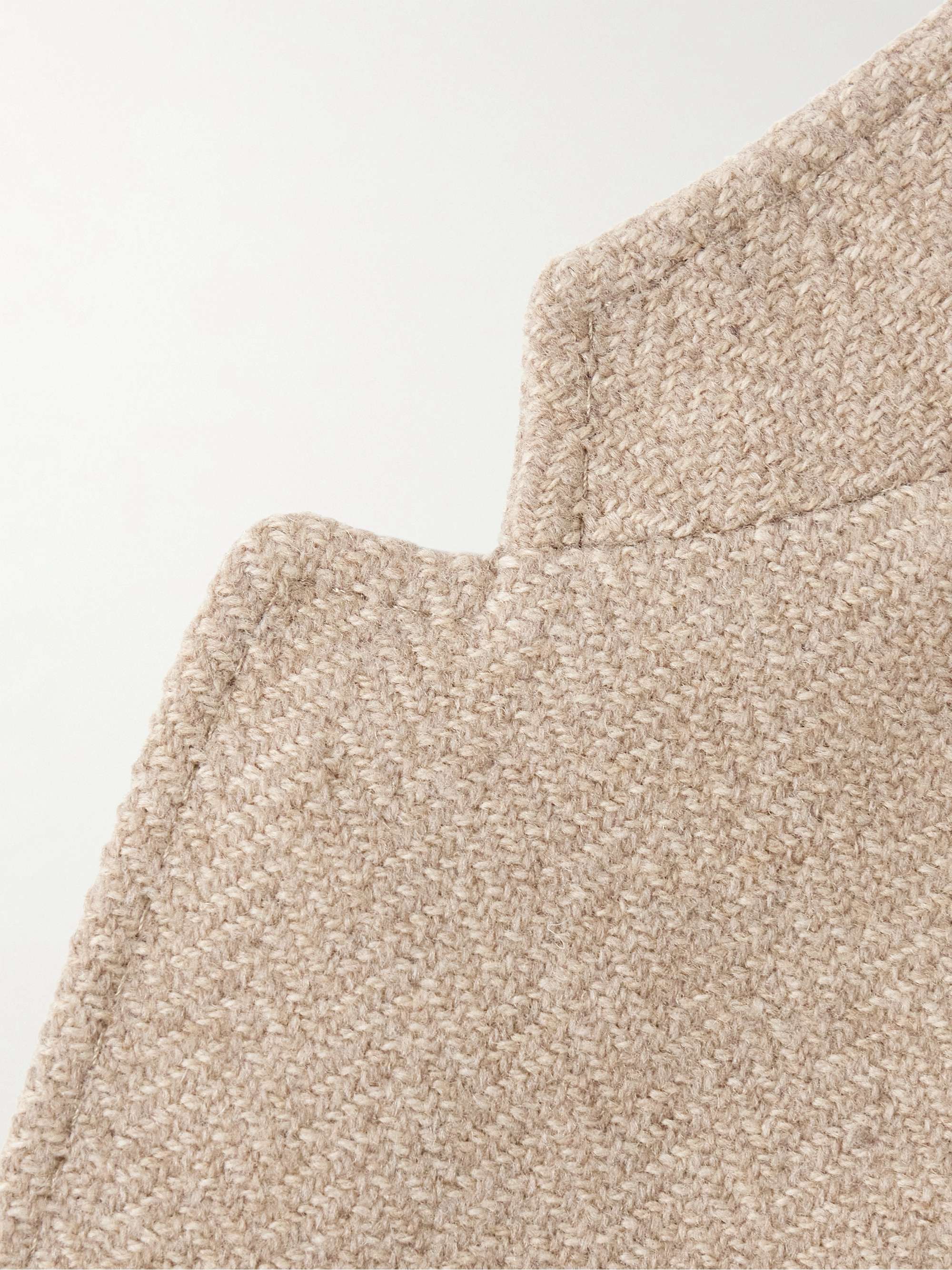 Gstaad Slim-Fit Nehru-Collar Herringbone Wool Jacket view
