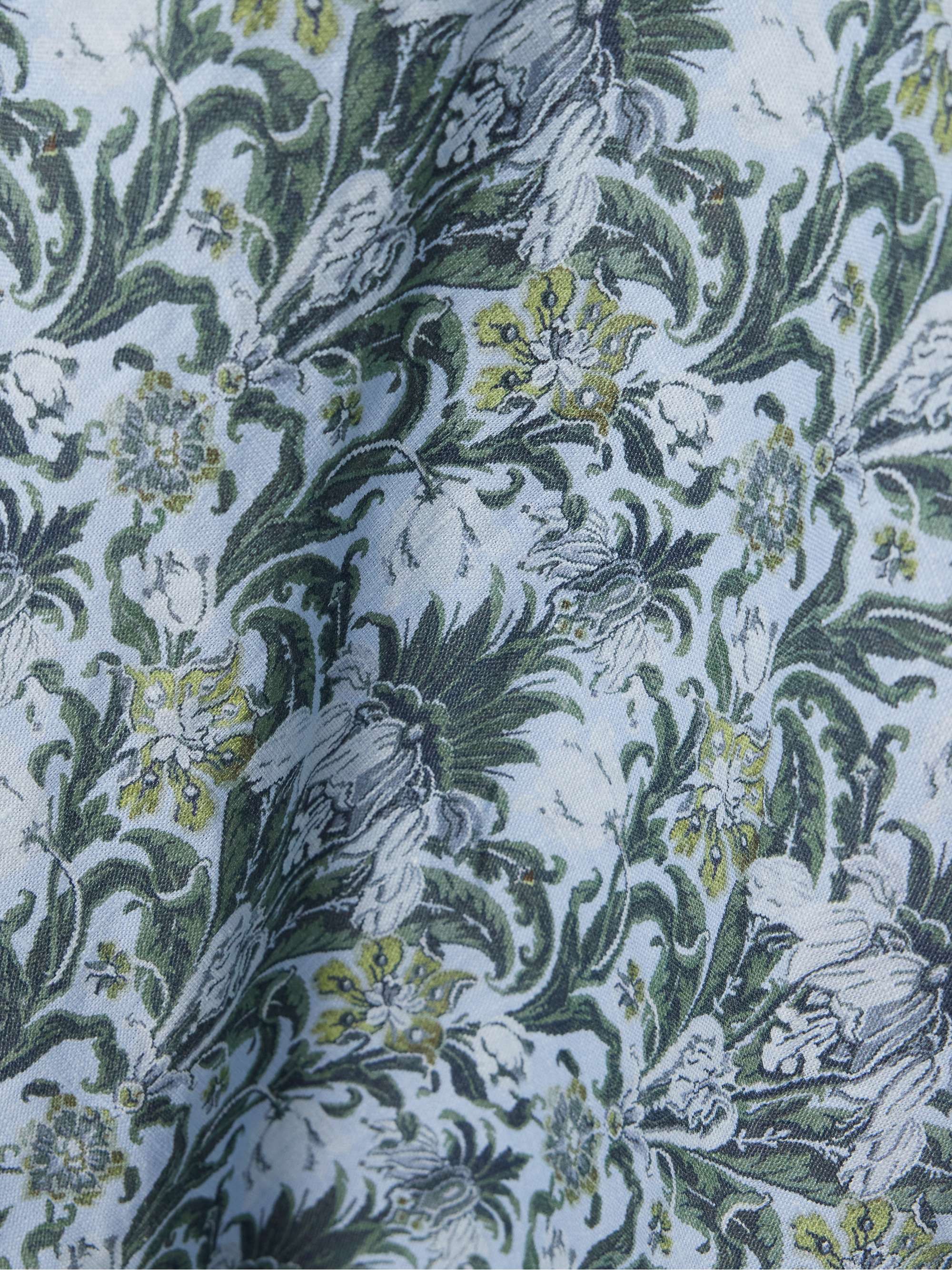 Bessin floral-print linen midi dress view