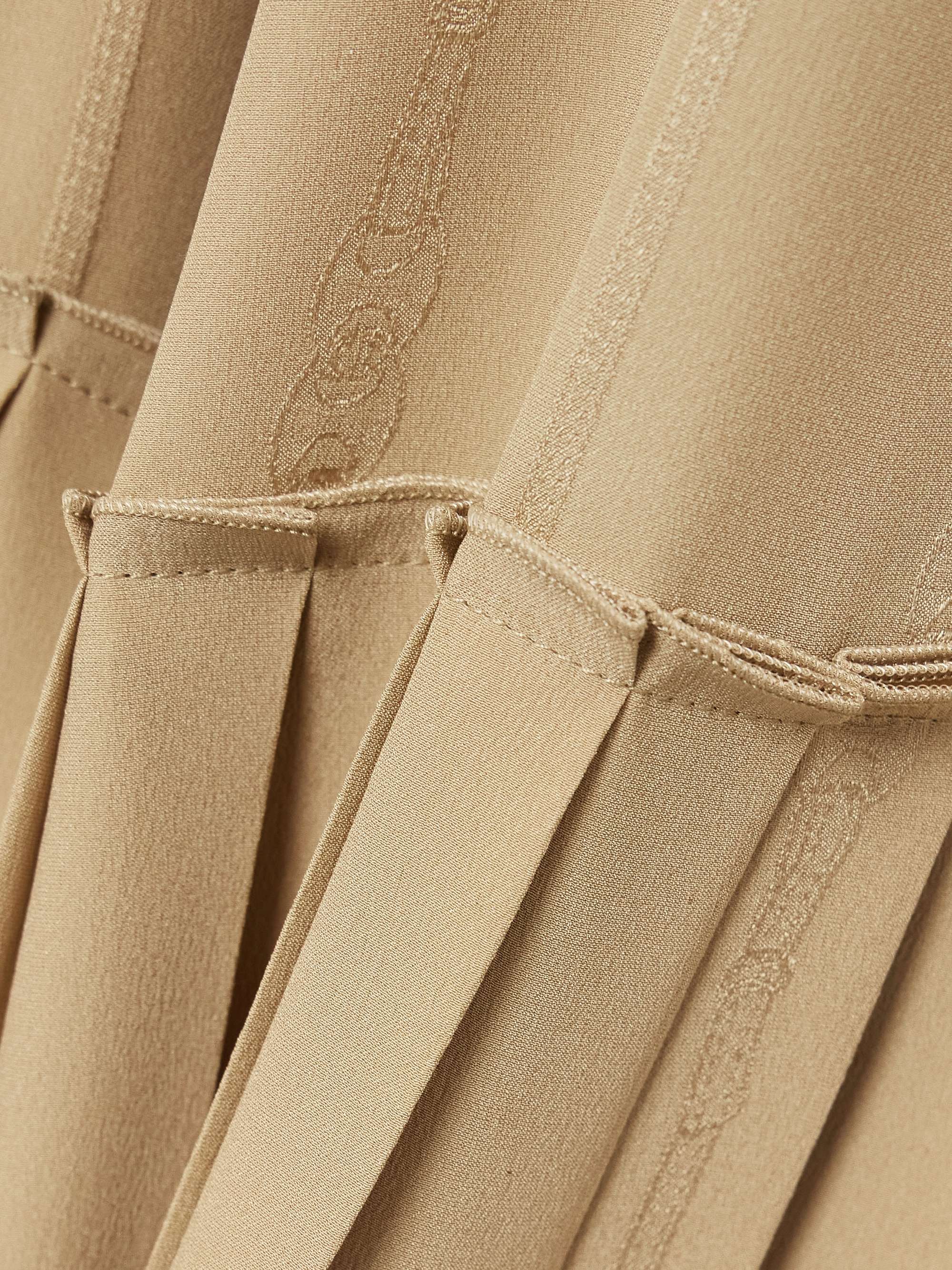 Belted pleated silk-jacquard midi shirt dress view