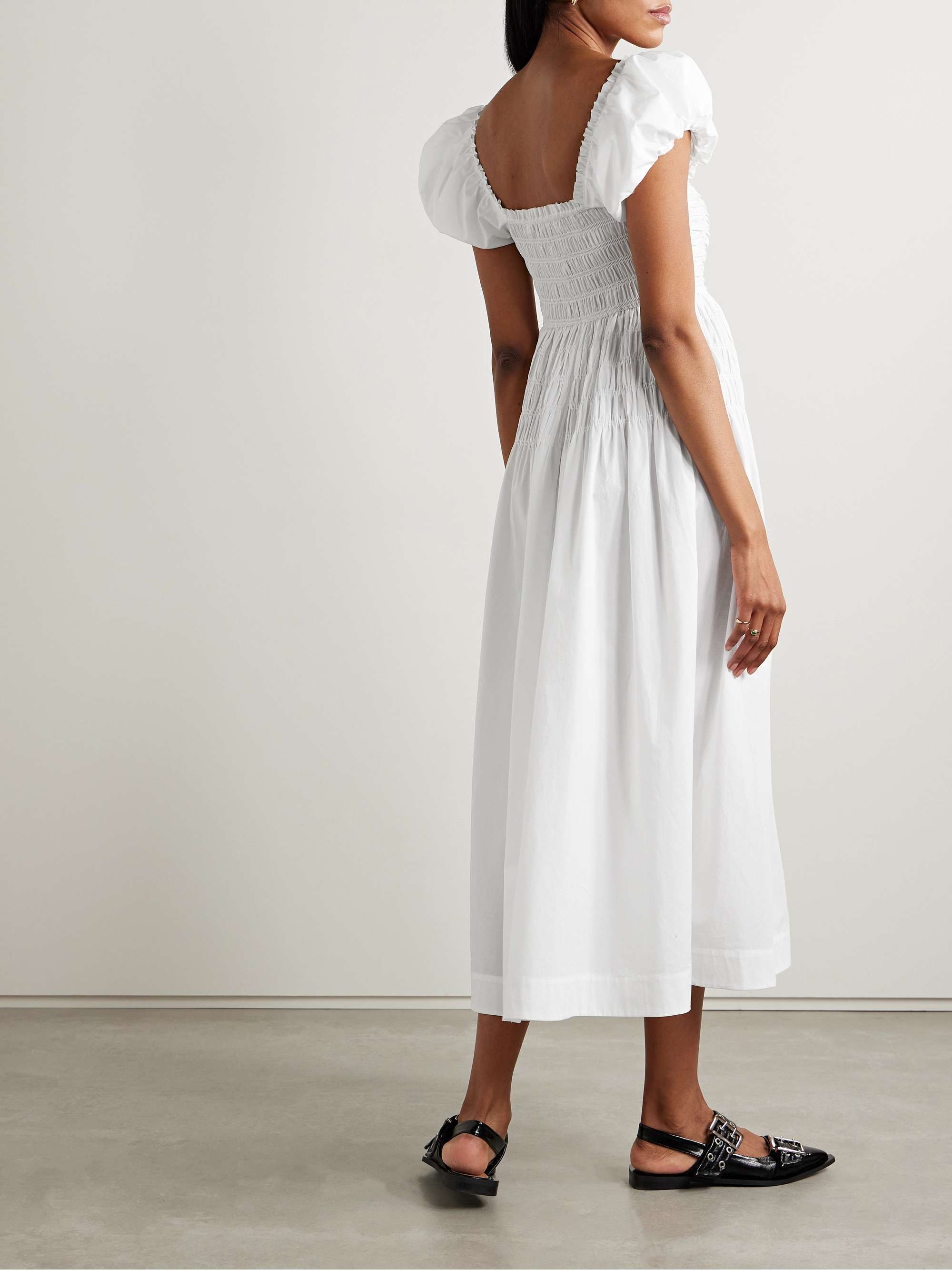 Katherina shirred cotton-voile midi dress view