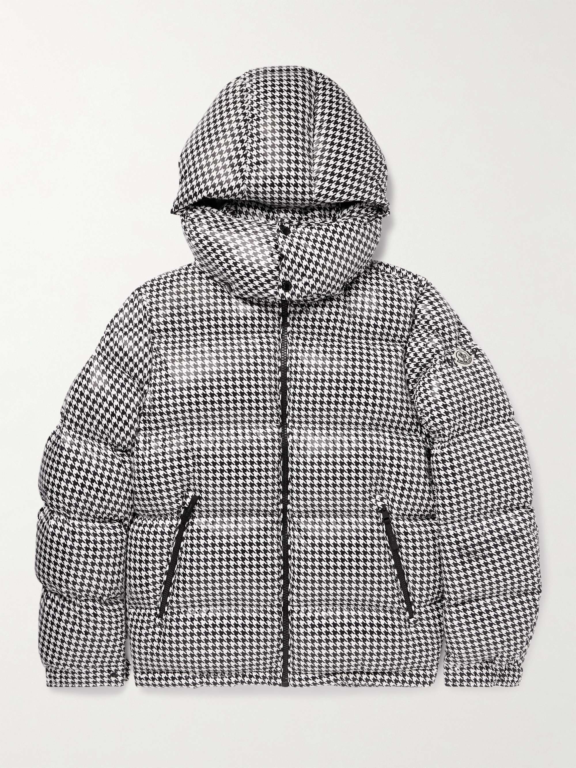 7 Moncler FRGMT Hiroshi Fujiwara Socotrine Houndstooth-Print Shell Hooded Down Jacket hero visual