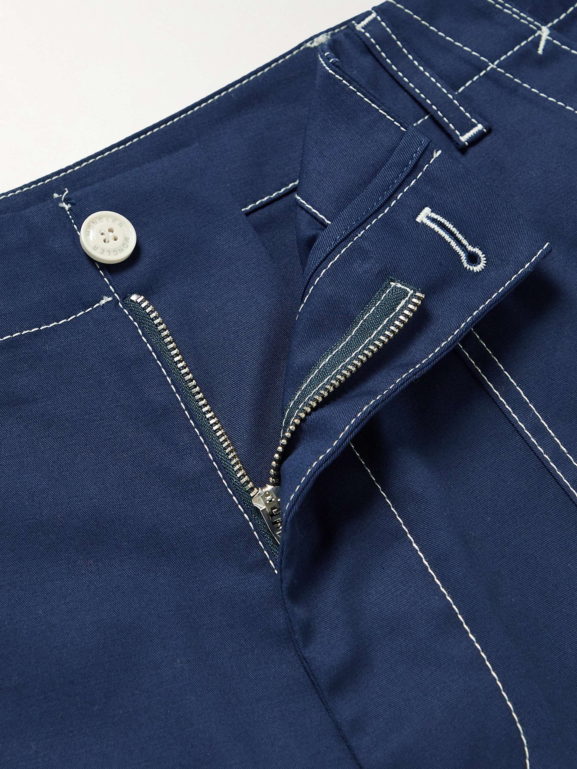 Straight-Leg Logo-Appliquéd Cotton-Blend Twill Trousers view