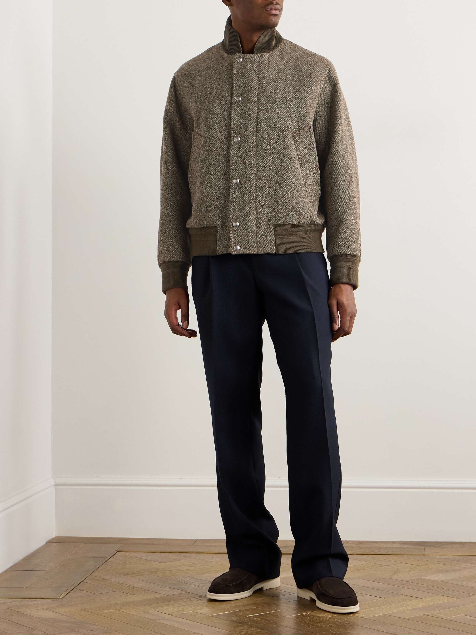 Floris Cotton Corduroy-Trimmed Wool Bomber Jacket view