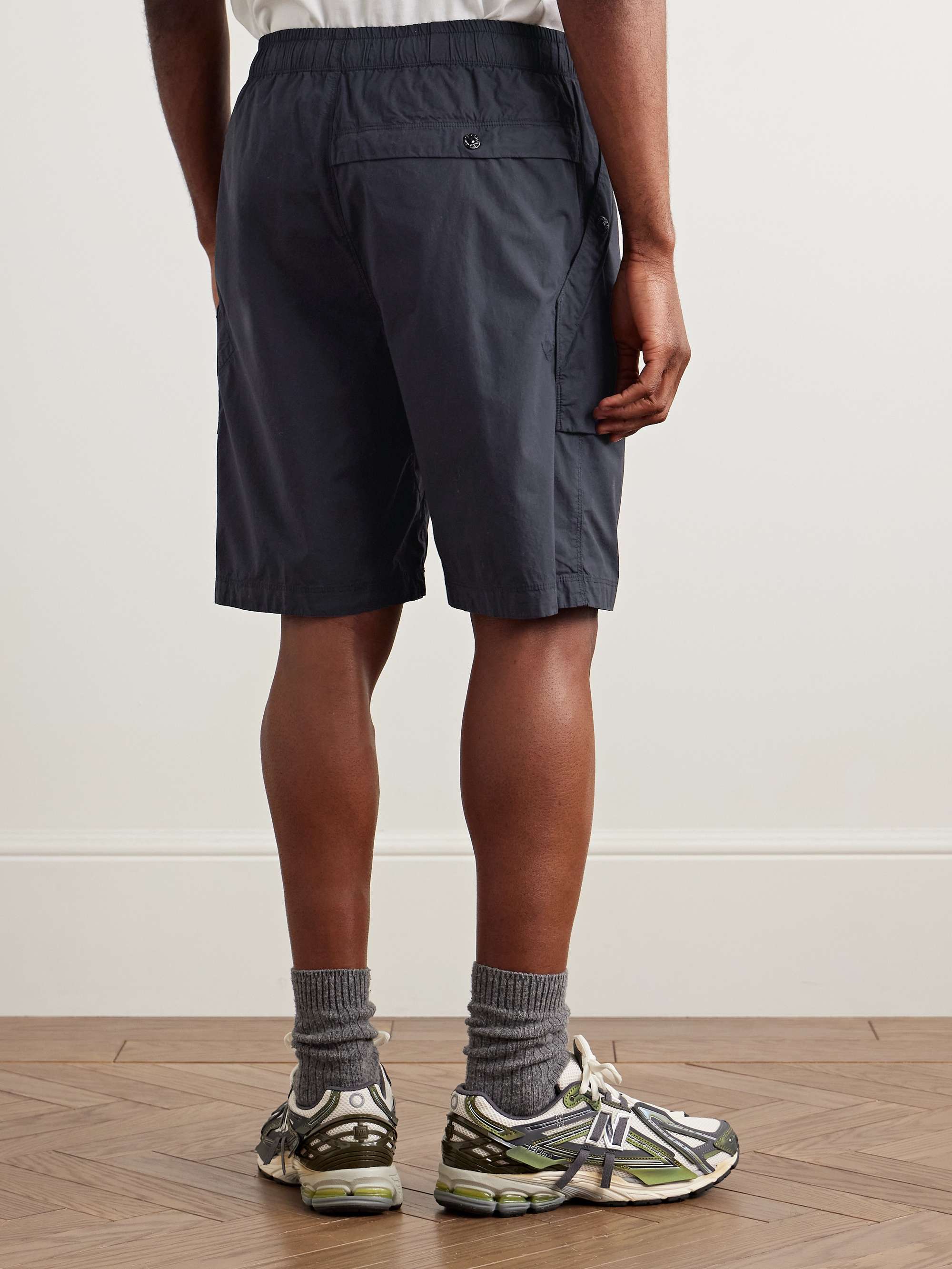 Straight-Leg Garment-Dyed Stretch-Cotton Tela Cargo Shorts view