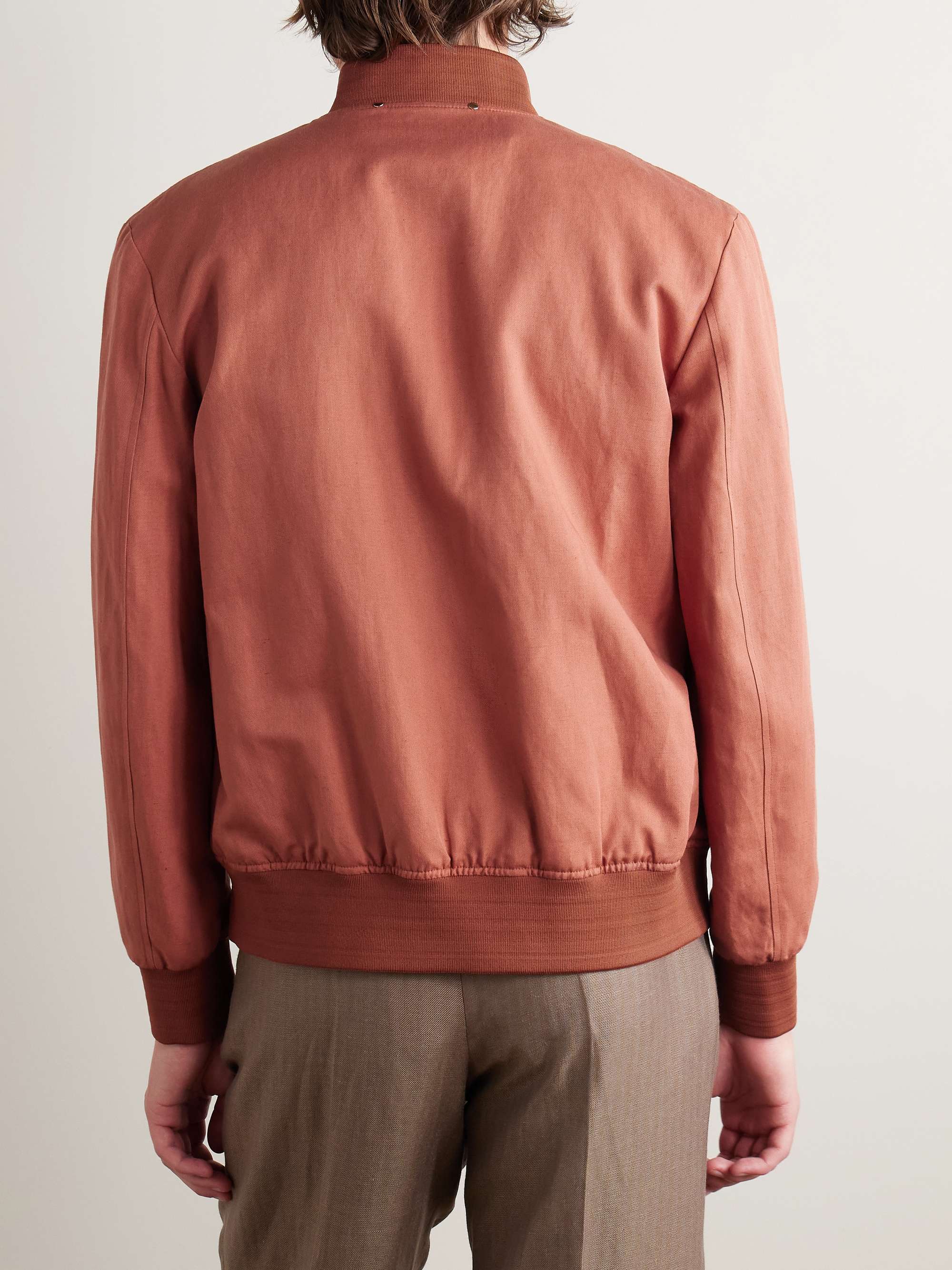 Linen, Cotton and Lyocell-Blend Bomber Jacket view