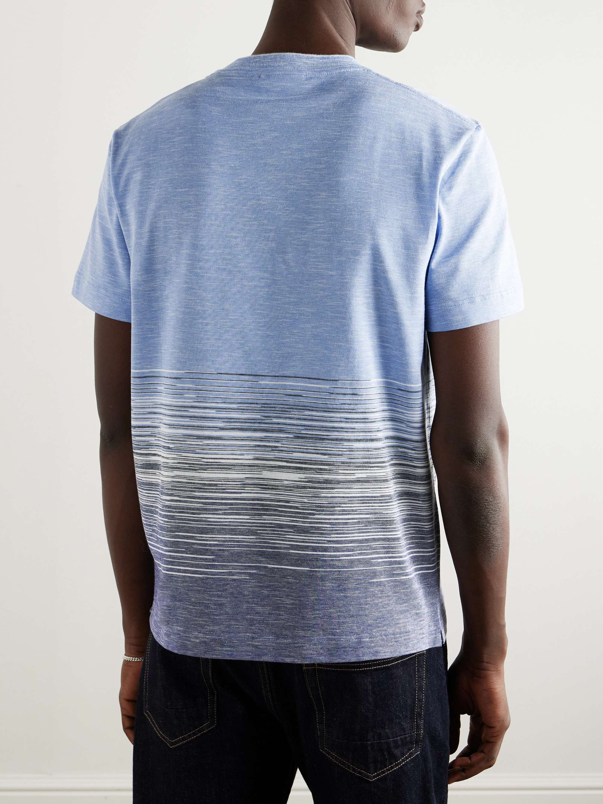 Space-Dyed Cotton and Linen-Blend Piqué T-Shirt view