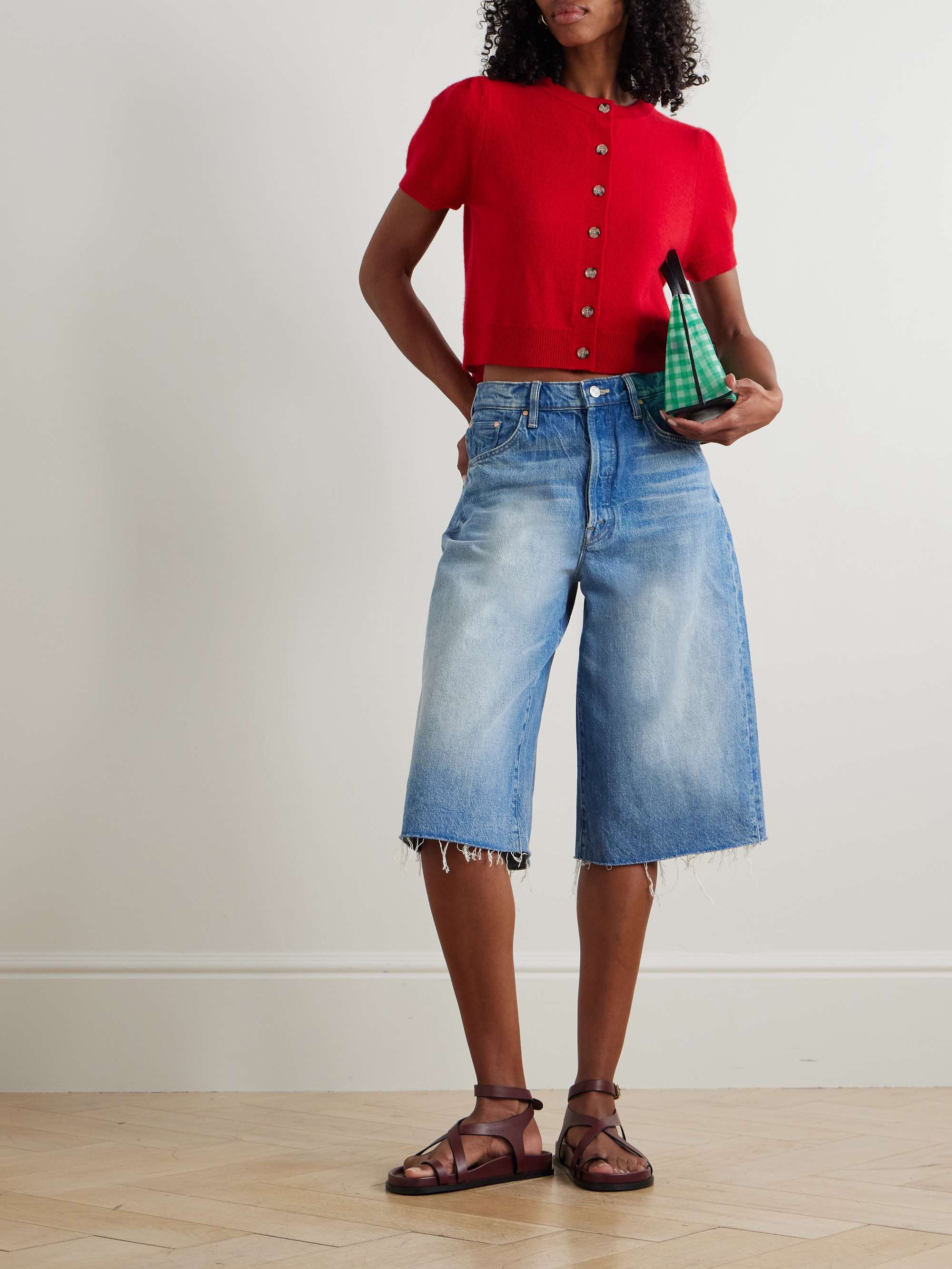 The Whole Lot Fray denim shorts view