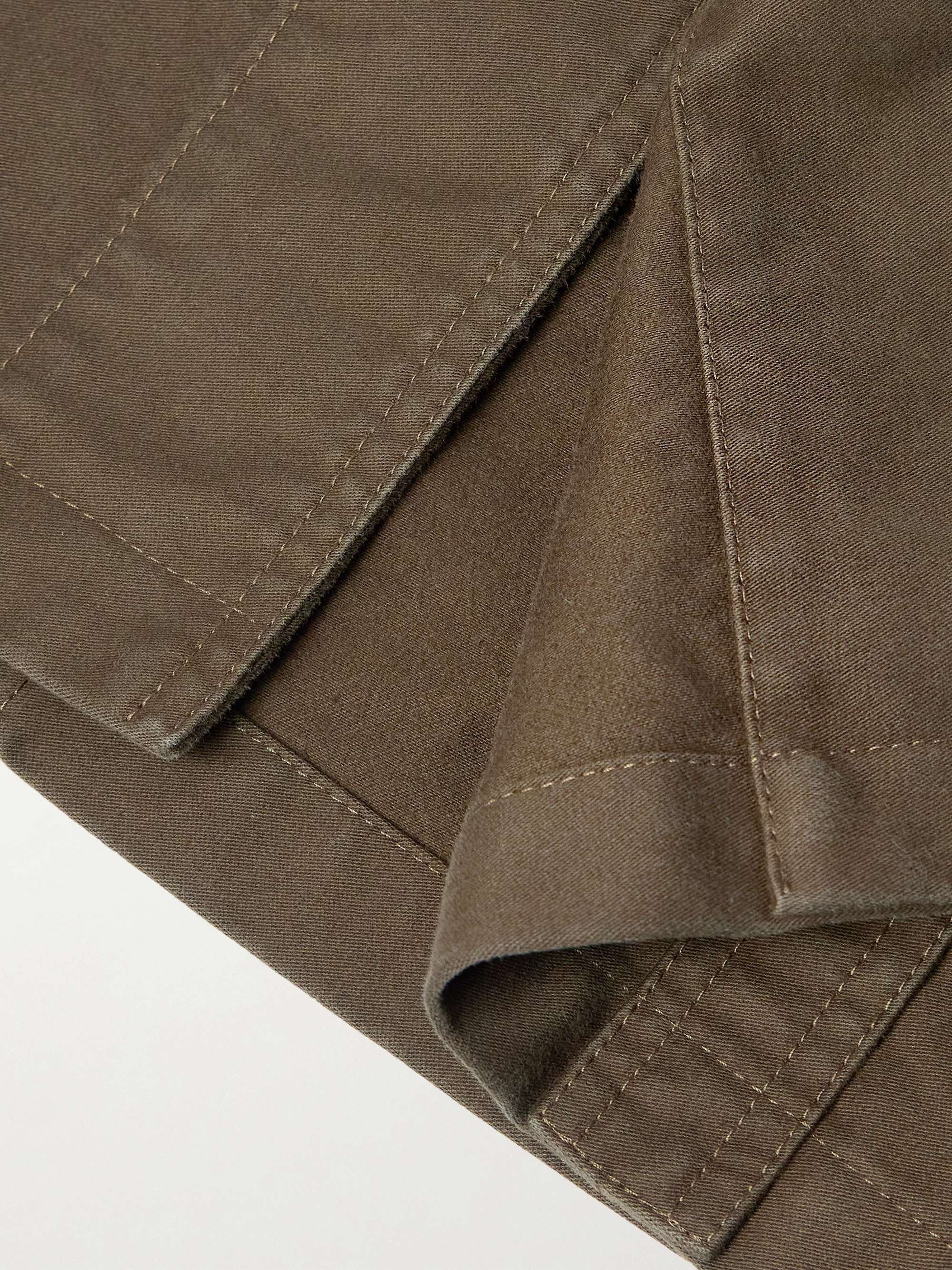 Leather-Trimmed Cotton Field Jacket view