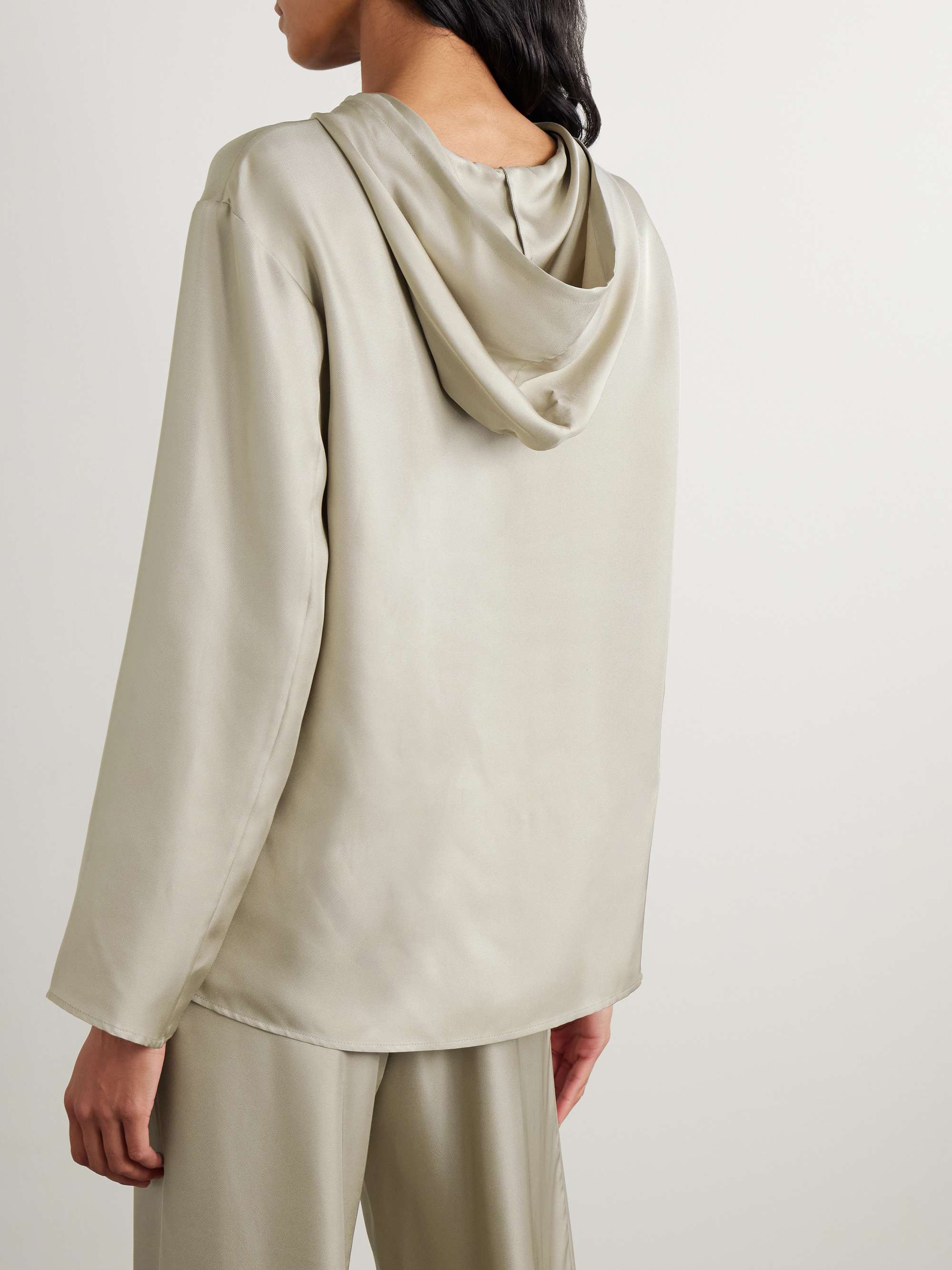 Nuka silk-twill hoodie view