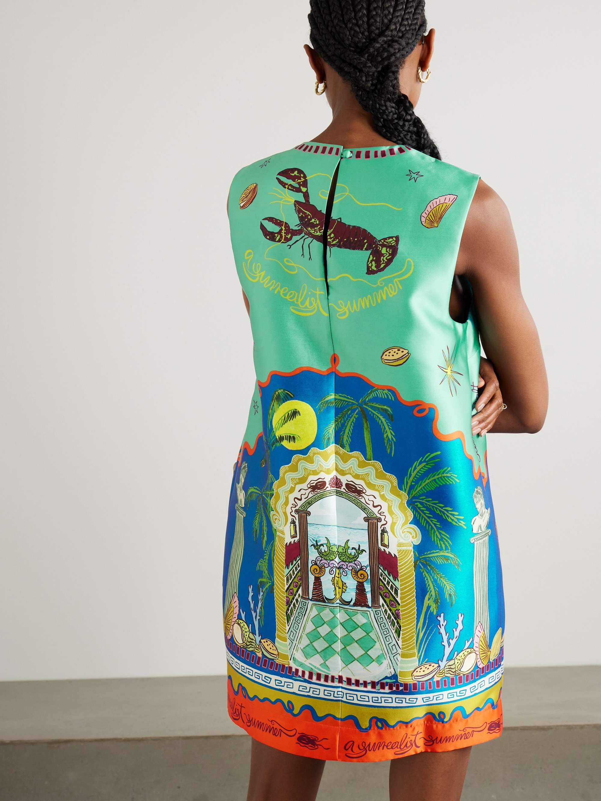 + Sam Pauletto Surrealist Summer printed satin-twill mini dress view