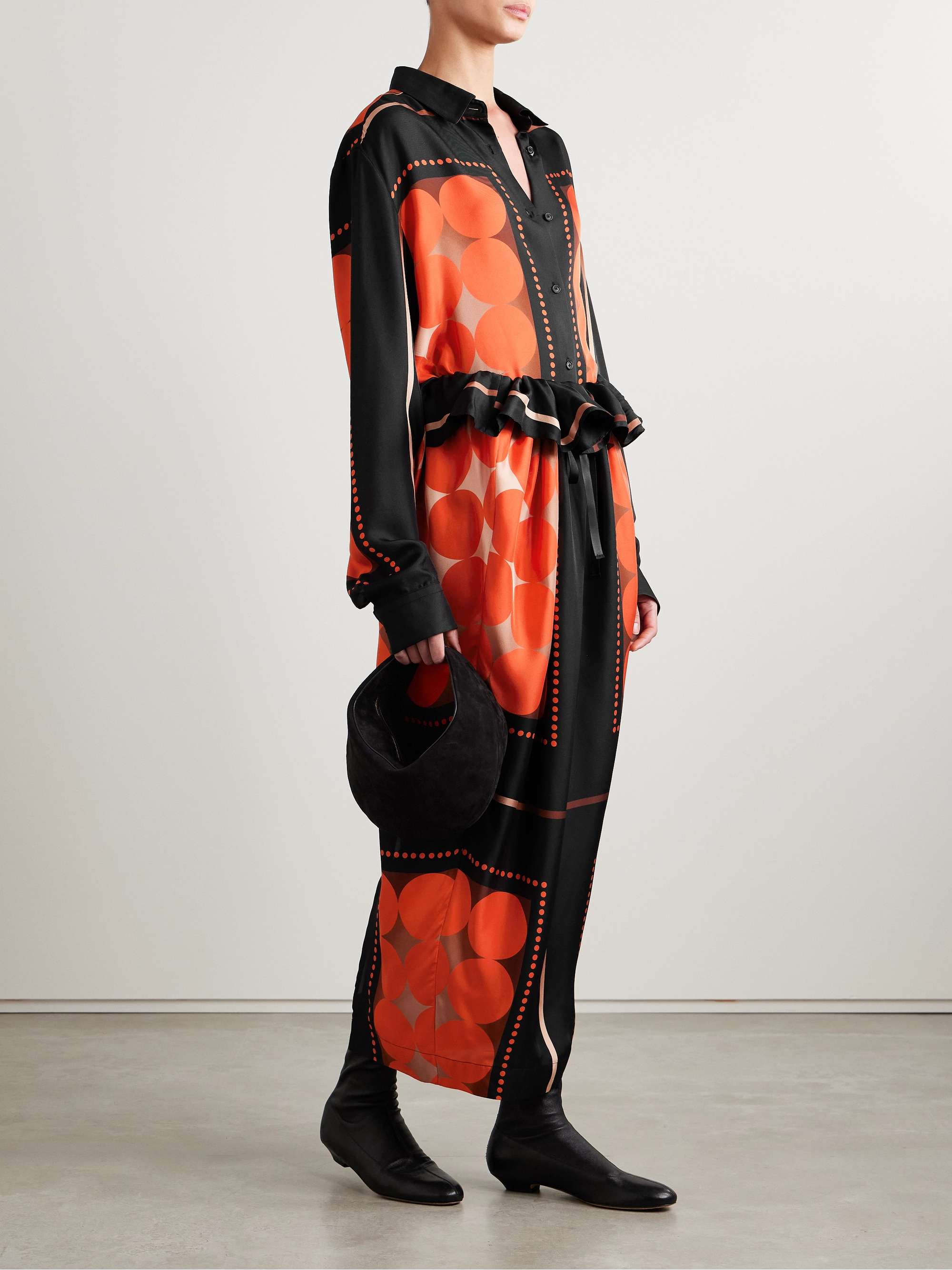 Argo oversized printed silk-twill shirt view