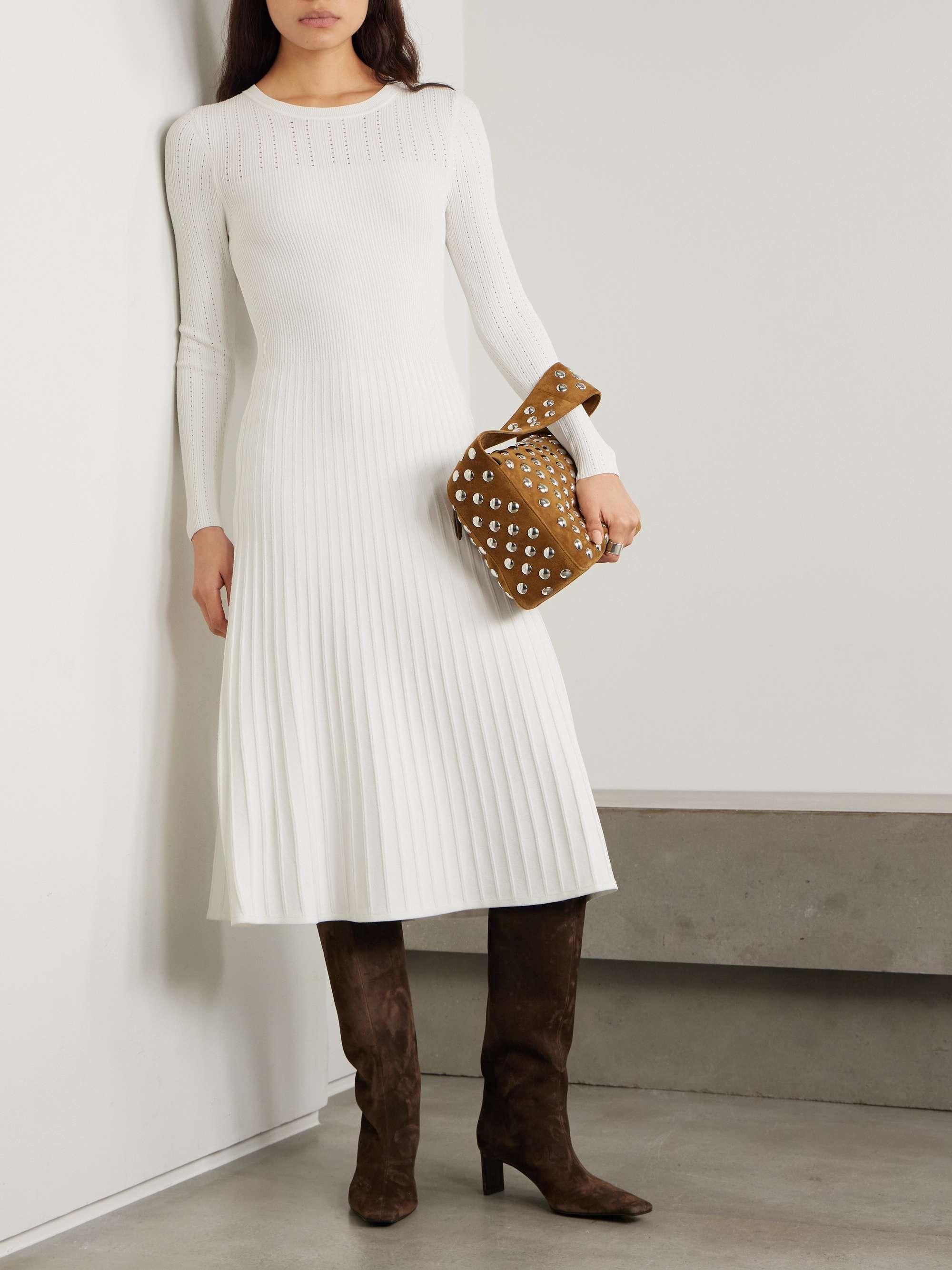 Nami pointelle-knit midi dress view