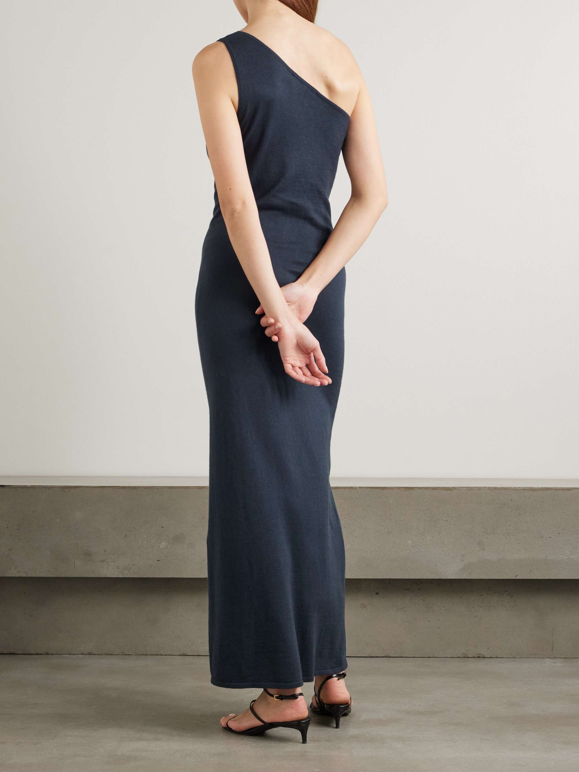 Olivia one-shoulder cotton and cashmere-blend maxi dress view