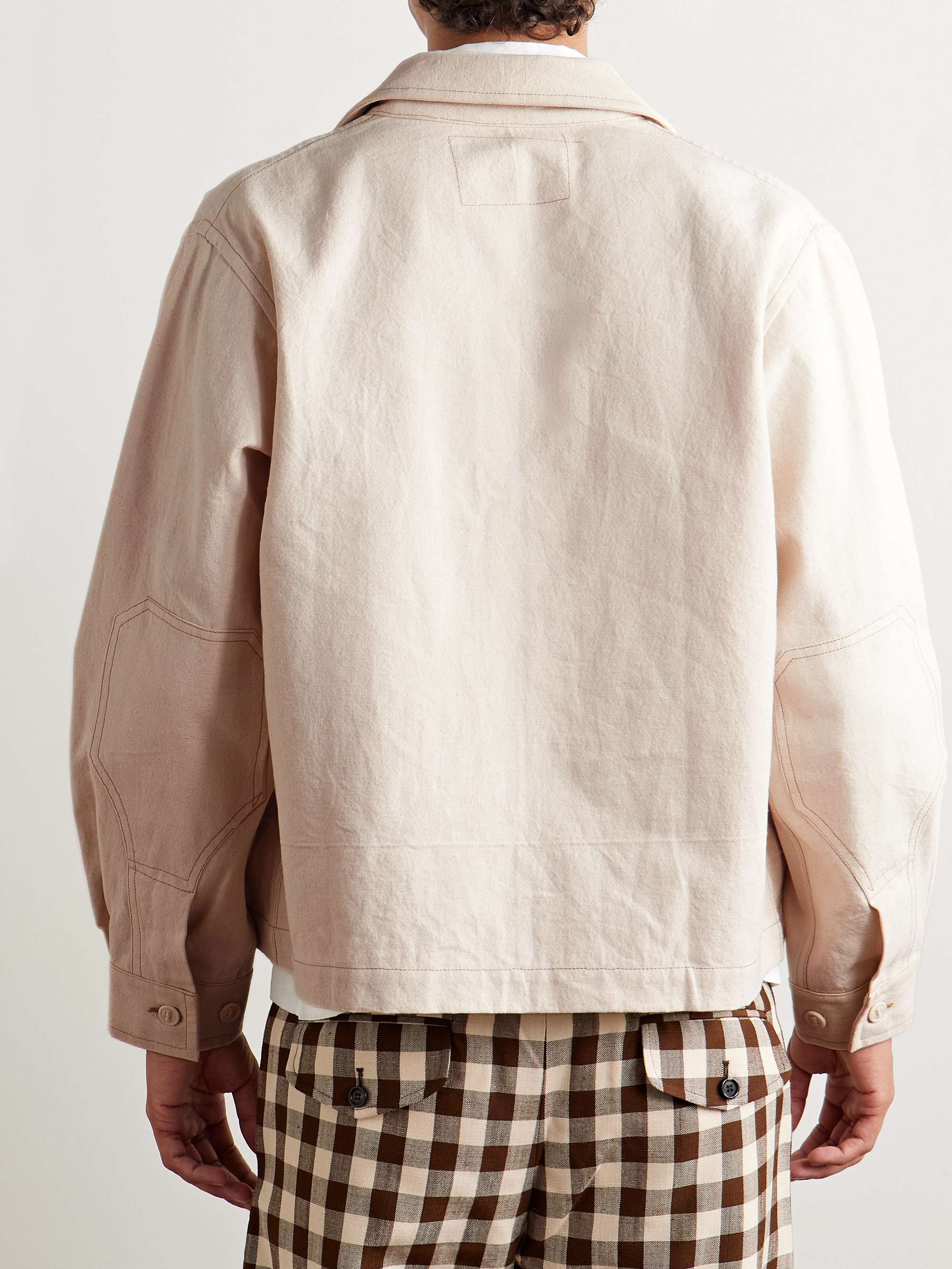 555 Appliquéd Organic Cotton-Canvas Zip-Up Shirt Jacket view