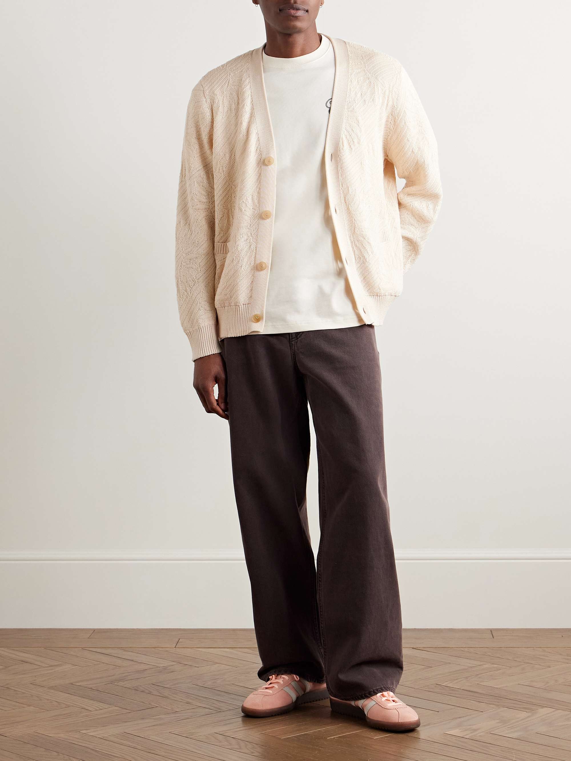 Sunflower Jacquard-Knit Organic Mercerised Cotton Cardigan view
