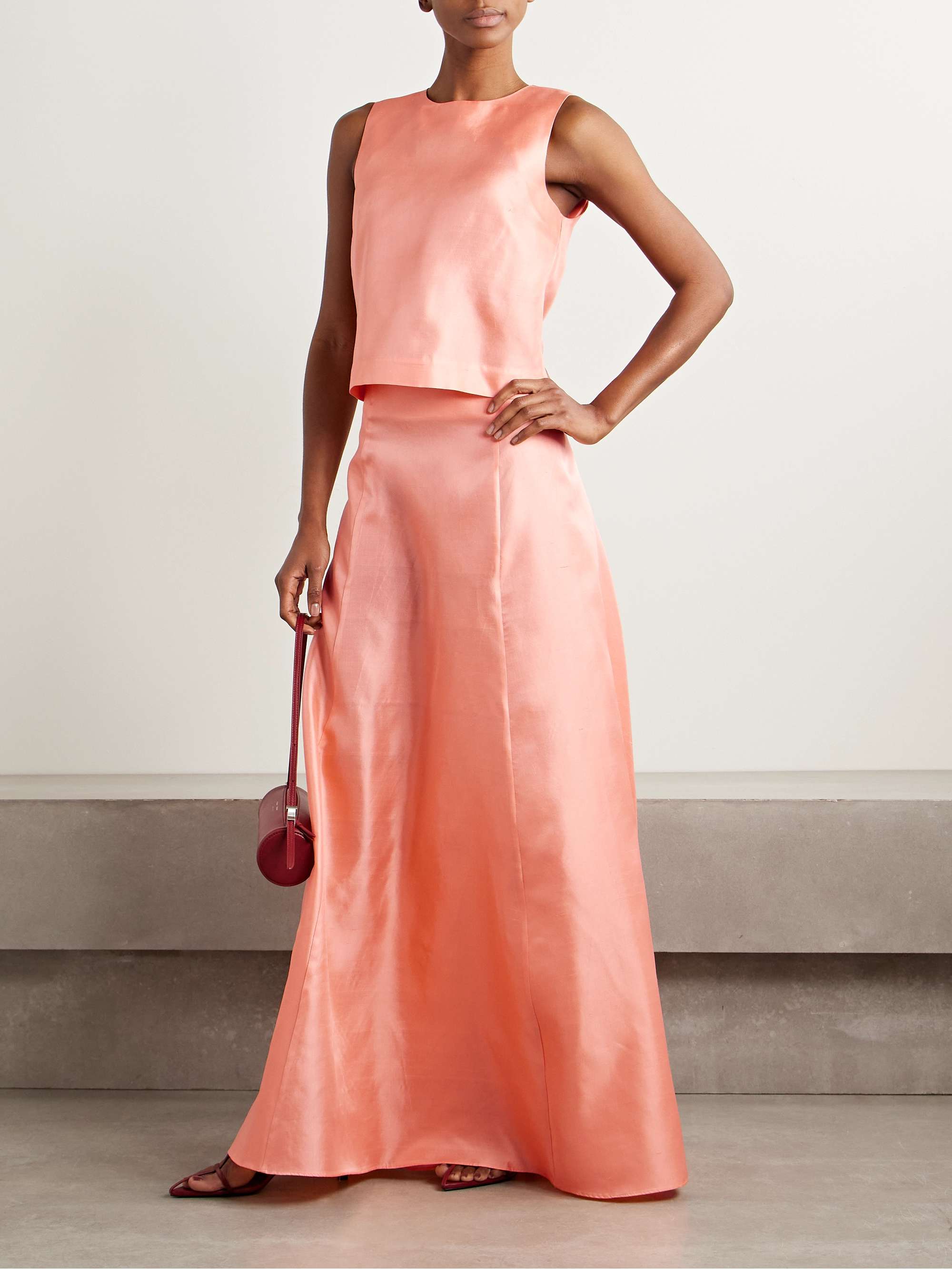 Vincenzo silk-dupioni maxi skirt view