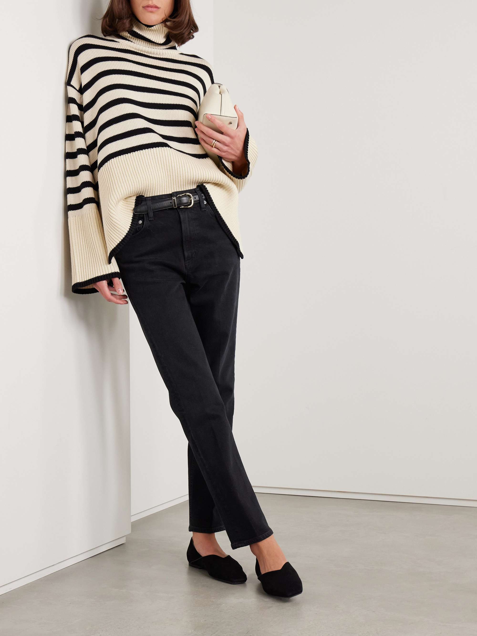 Zurie Ankle cropped high-rise straight-leg organic jeans view