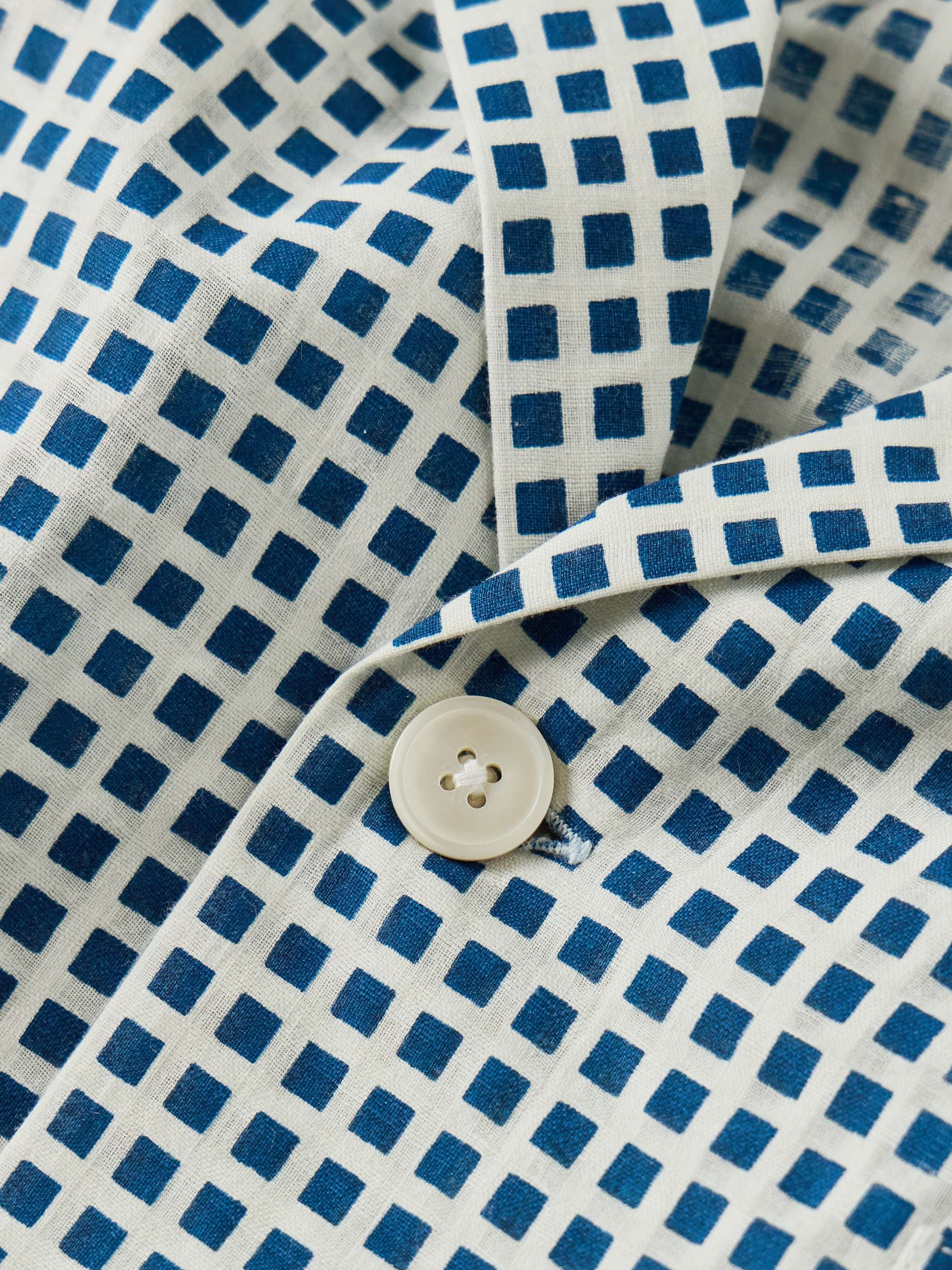 Hyannis Camp-Collar Checked Cotton-Voile Shirt view