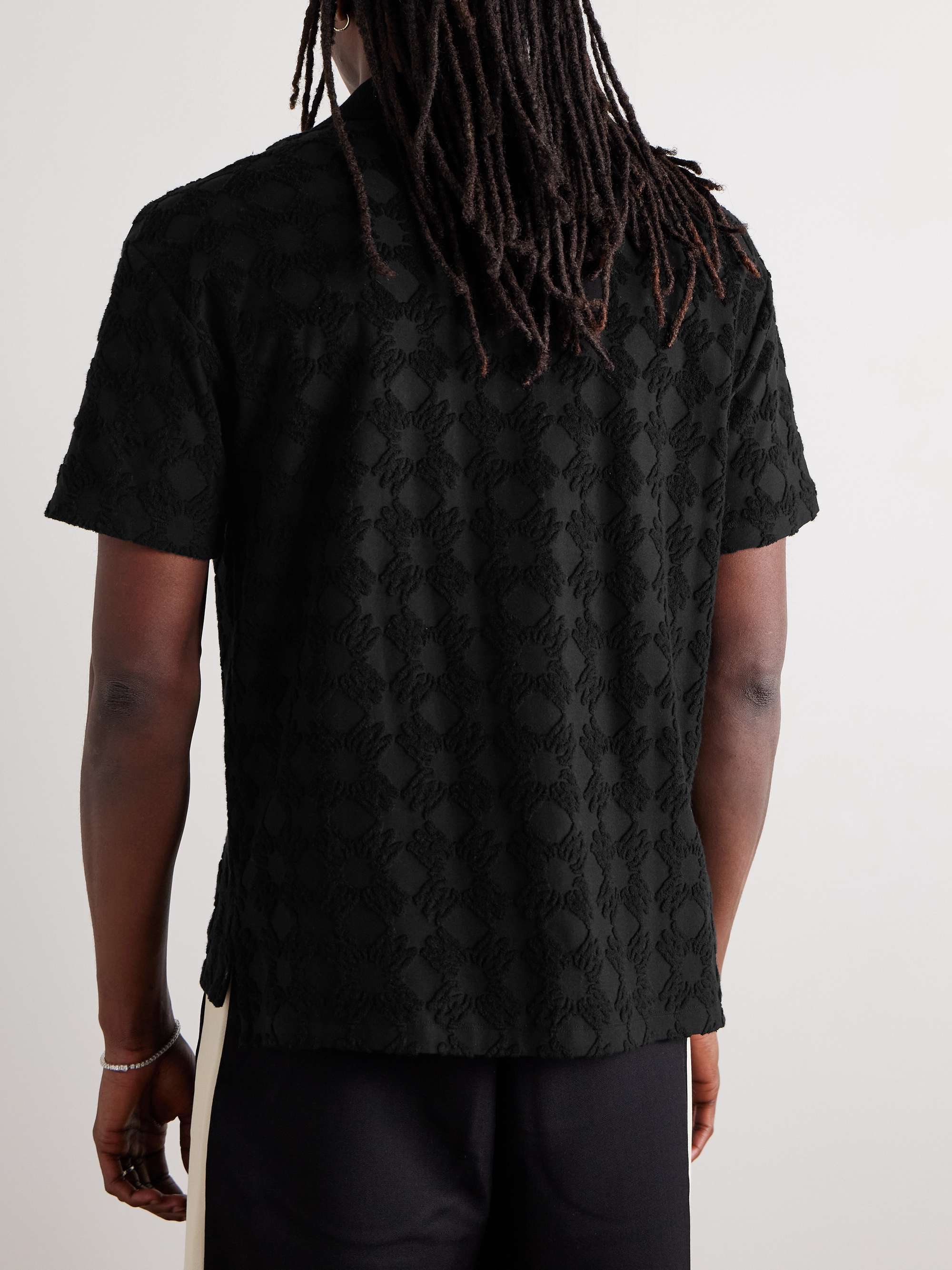 Logo-Embroidered Cotton-Blend Terry Jacquard Polo Shirt view