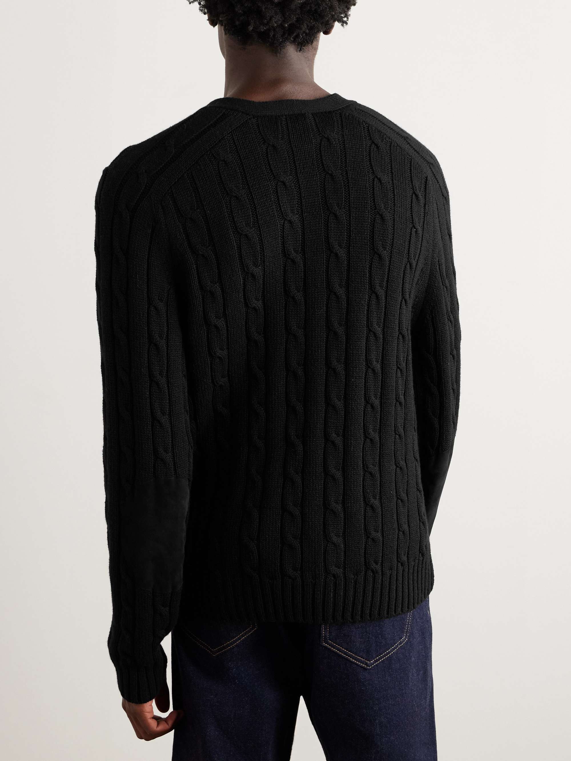 Logo-Embroidered Cable-Knit Cashmere Cardigan view