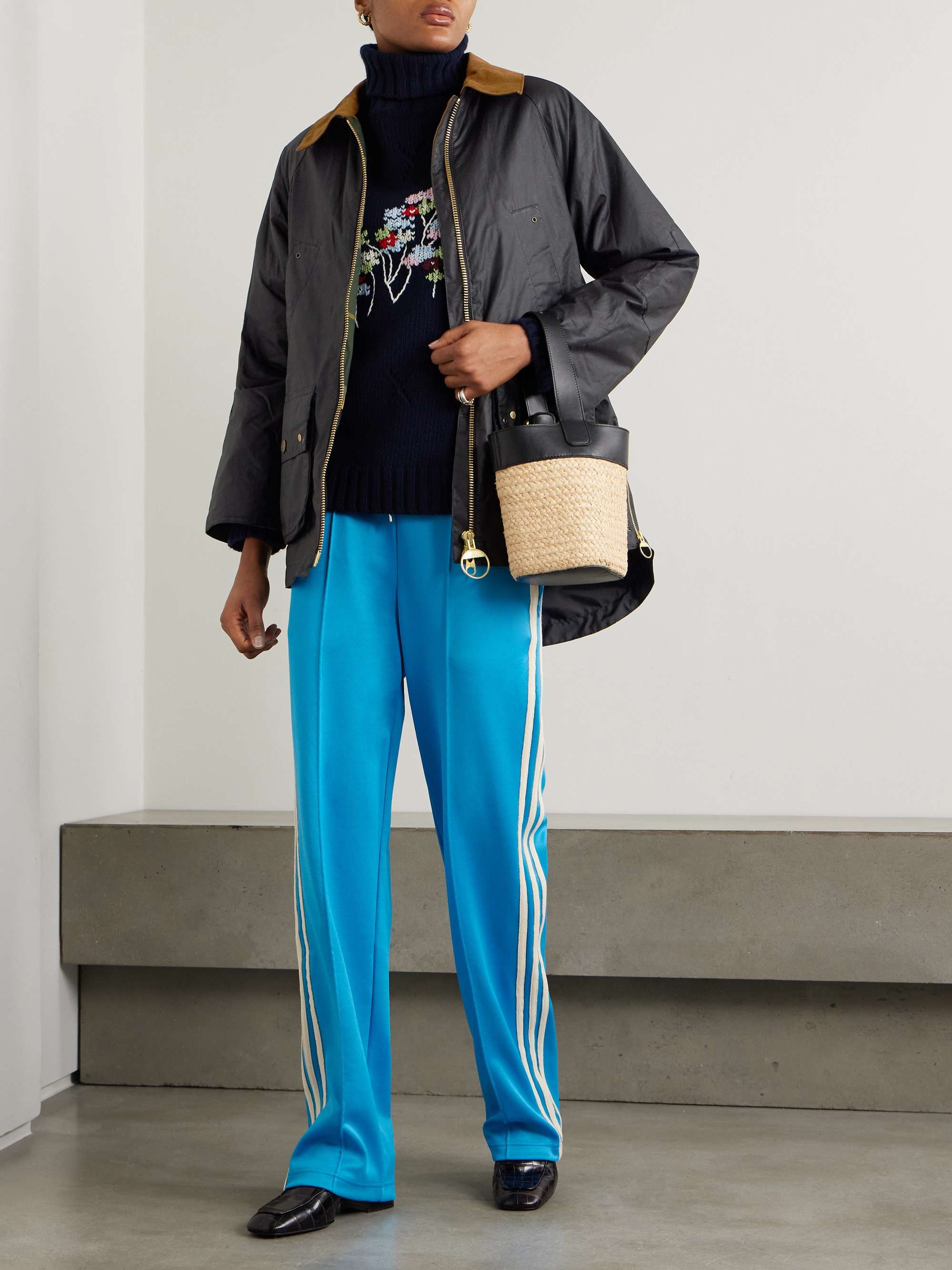 Raelynn corduroy-trimmed waxed-cotton jacket view