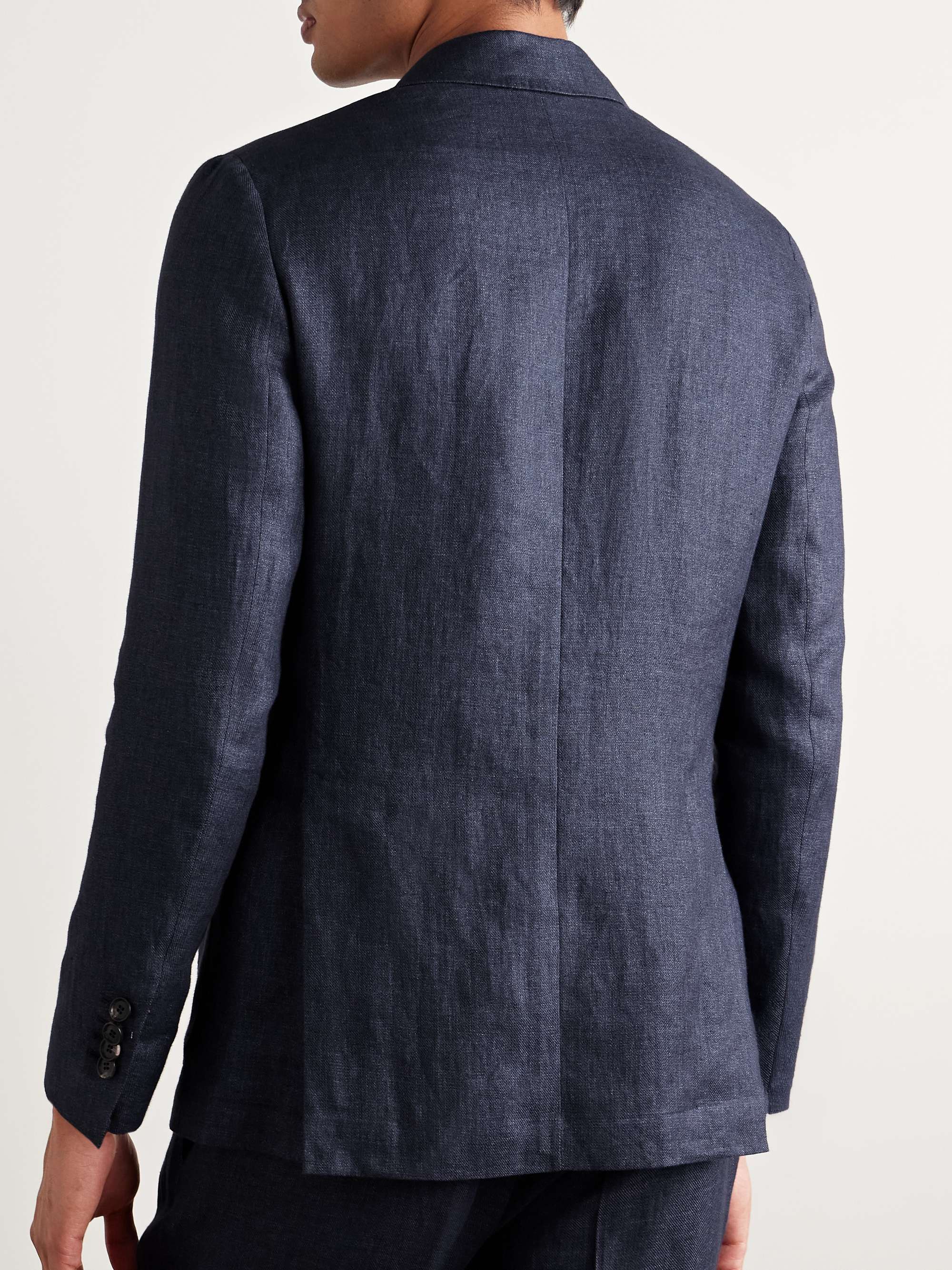 Vesuvio Double-Breasted Linen Suit Jacket view
