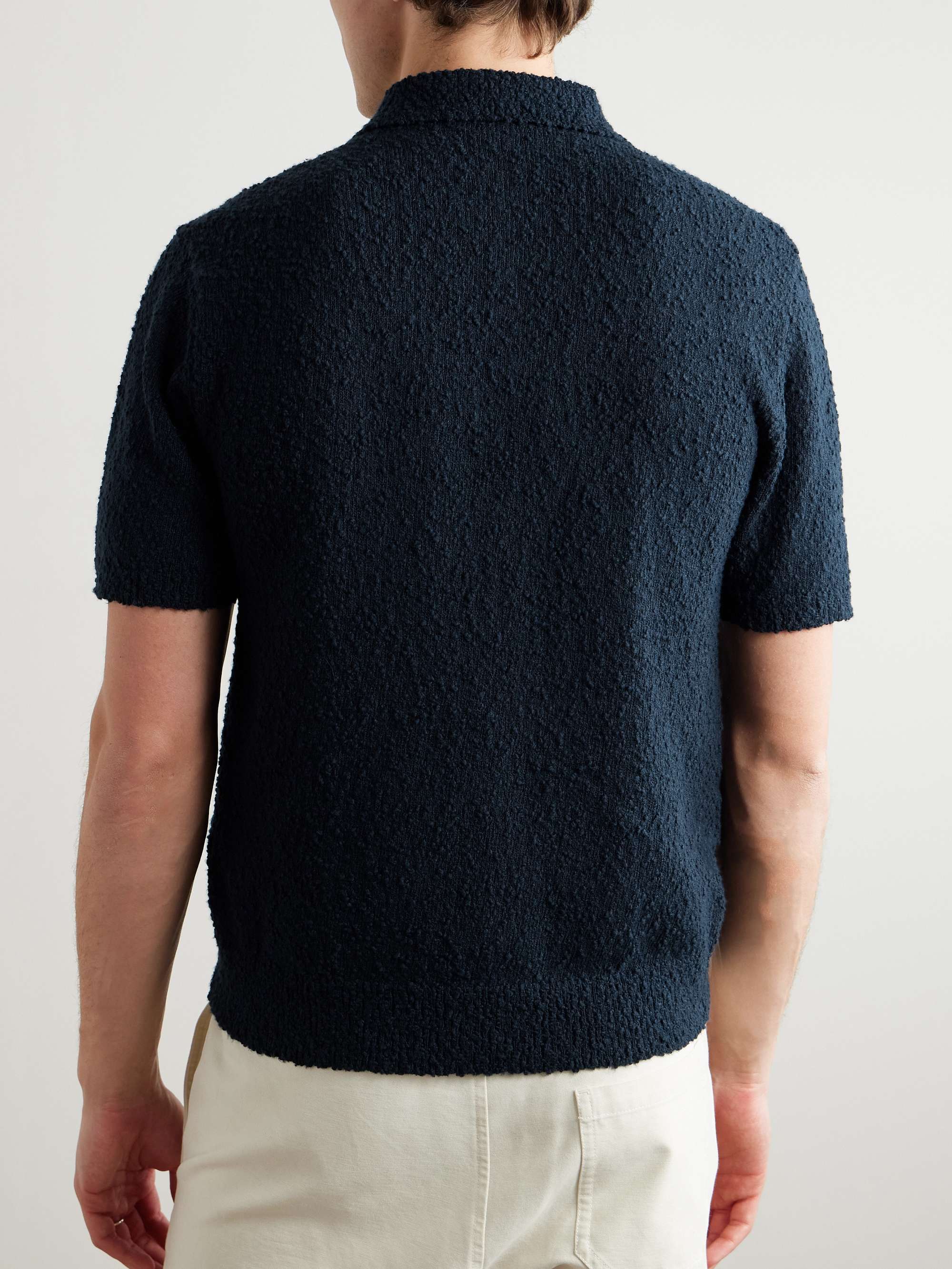 Organic Cotton-Blend Bouclé Polo Shirt view