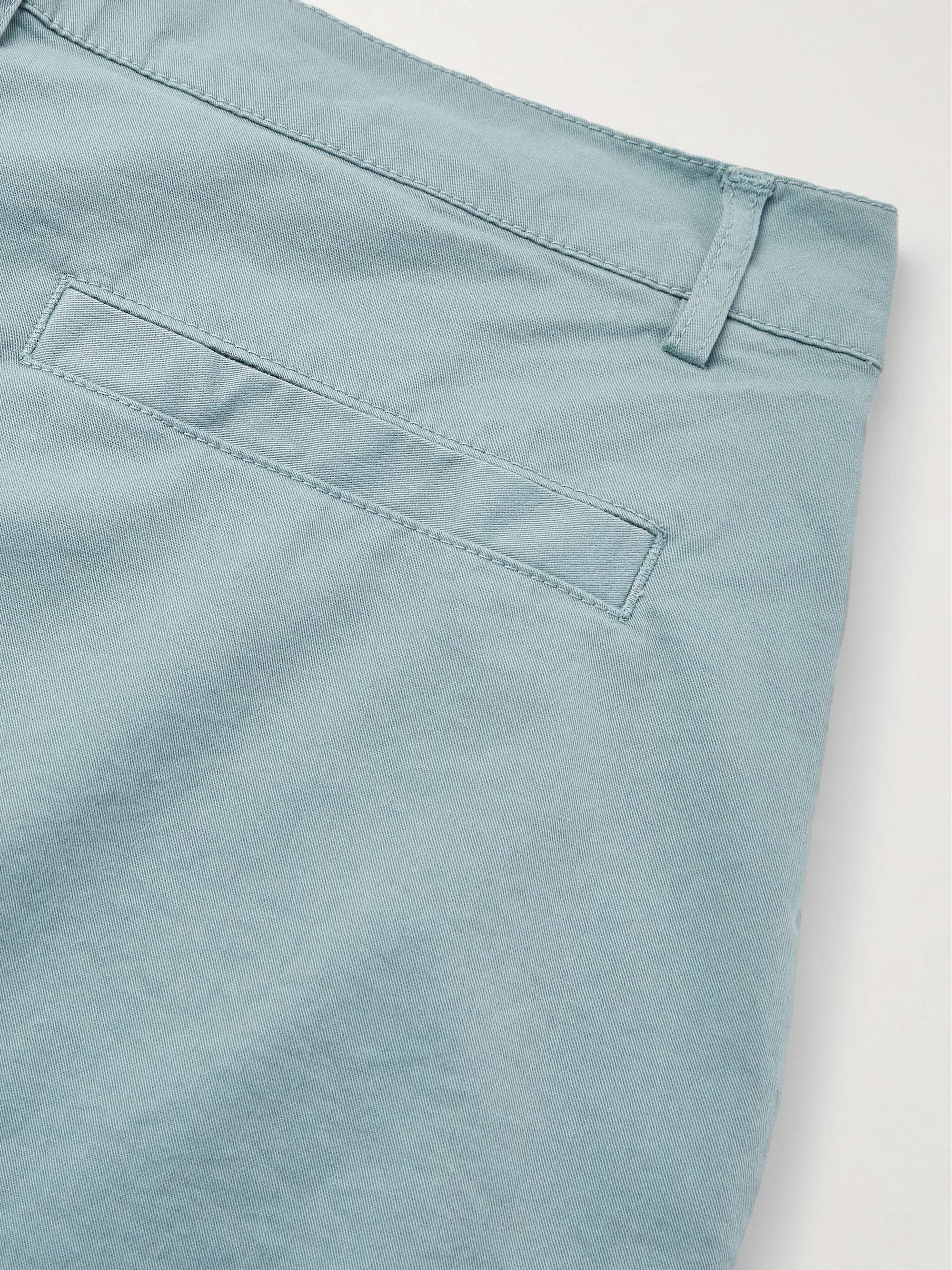 Straight-Leg Pleated Cotton-Blend Twill Shorts view