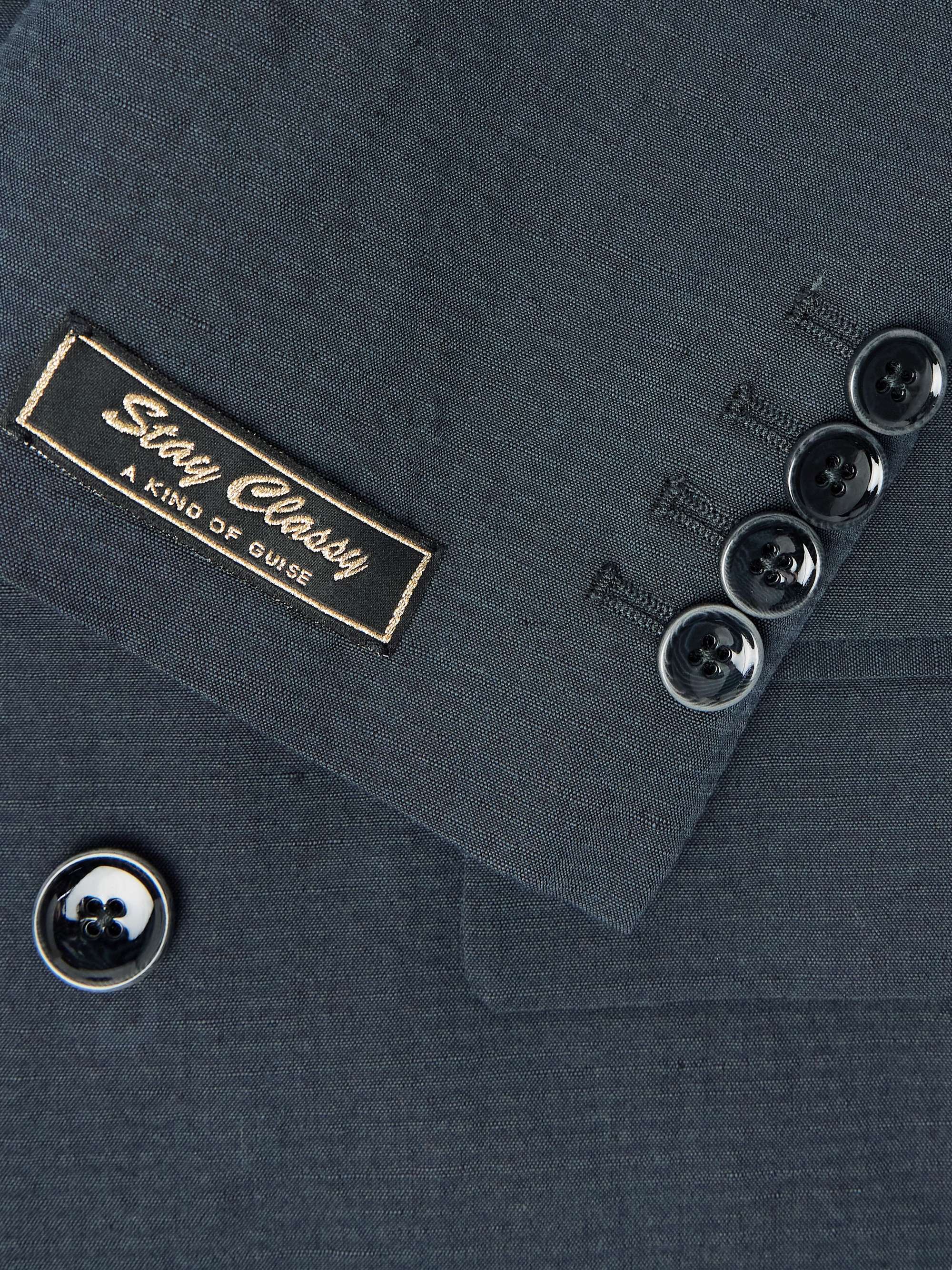 Double-Breasted Cotton and Linen-Blend Seersucker Blazer view