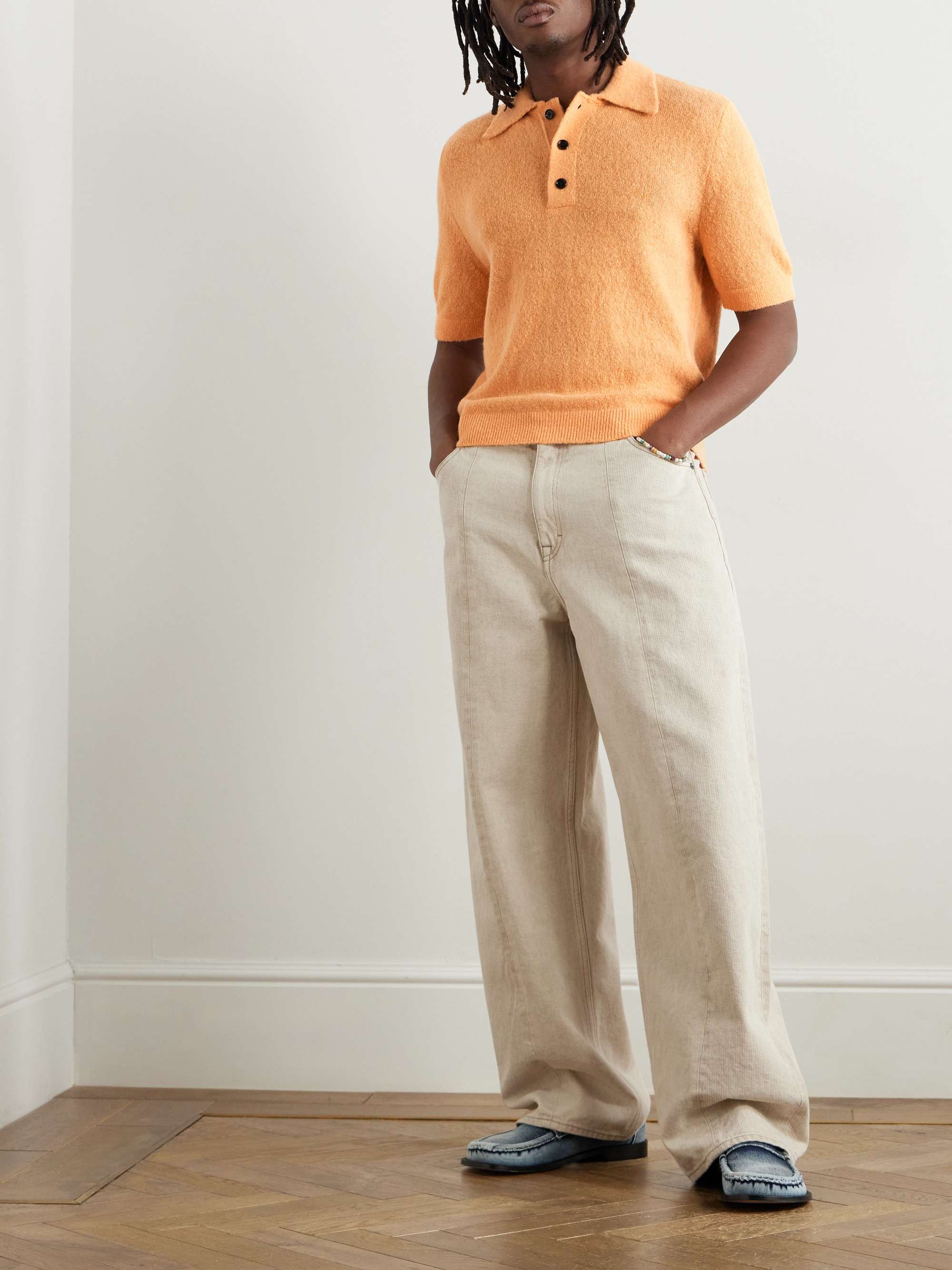Slim-Fit Alpaca-Blend Polo Shirt view
