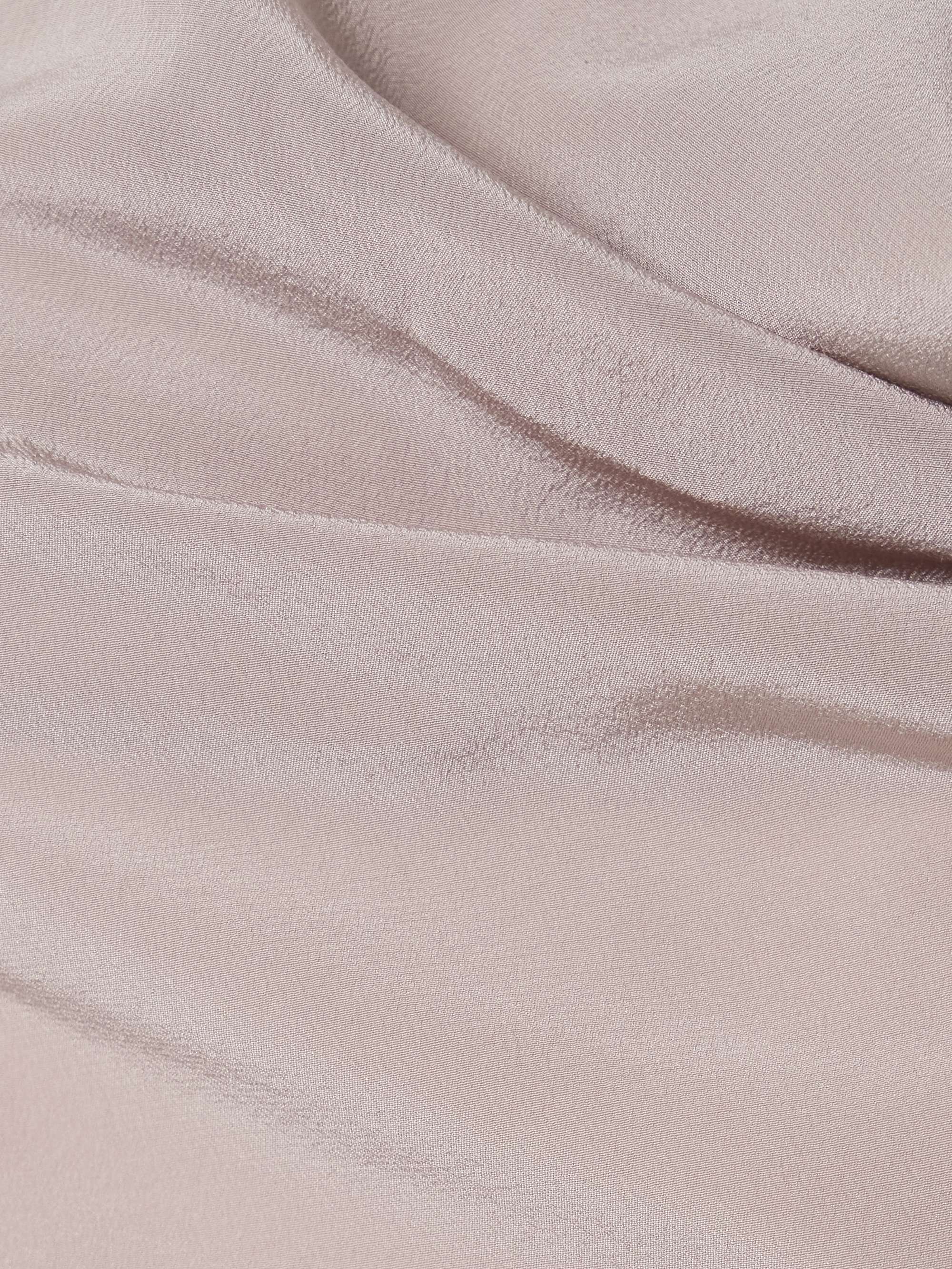 Draped silk top view