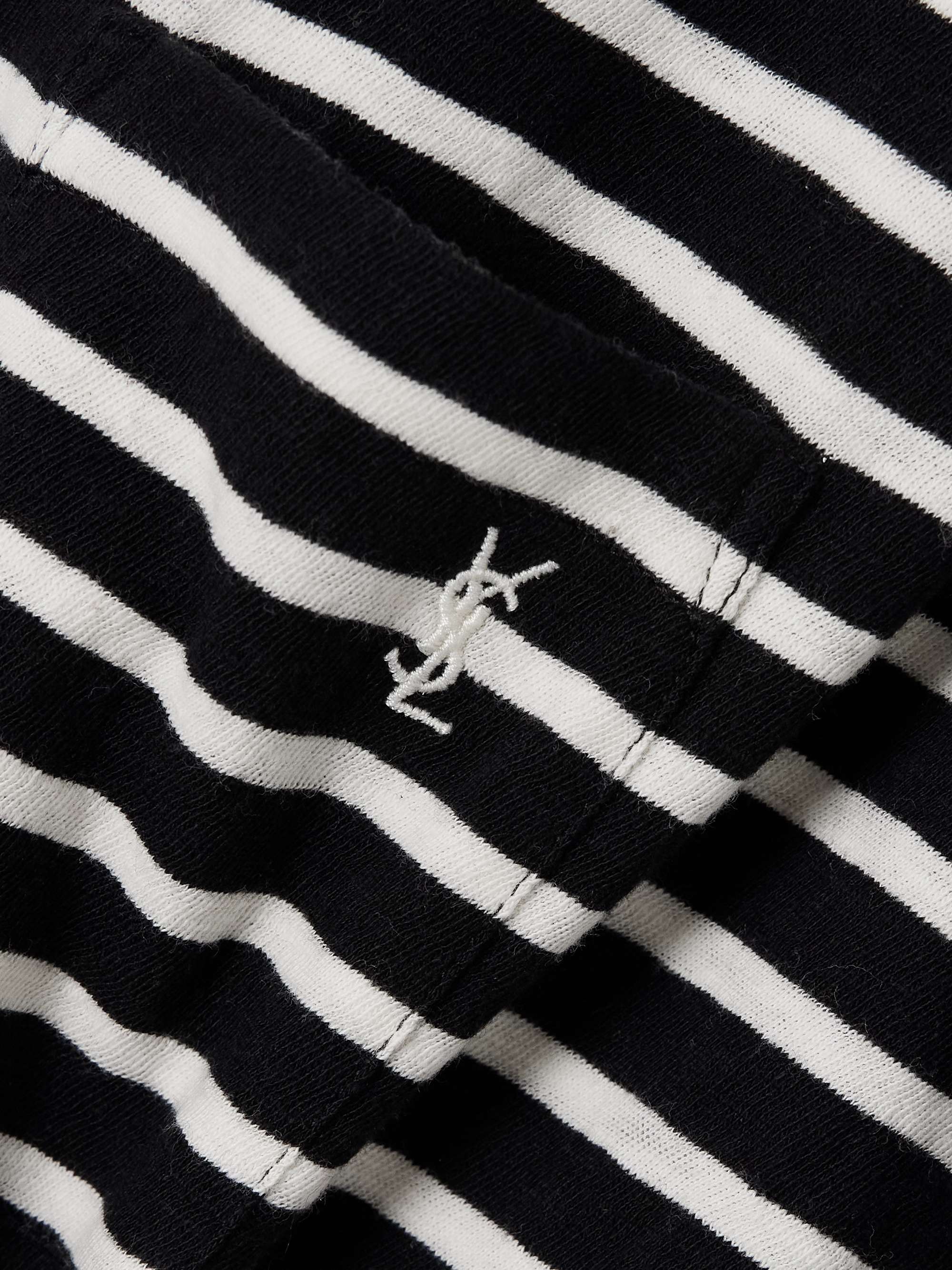 Embroidered striped cotton-jersey T-shirt view