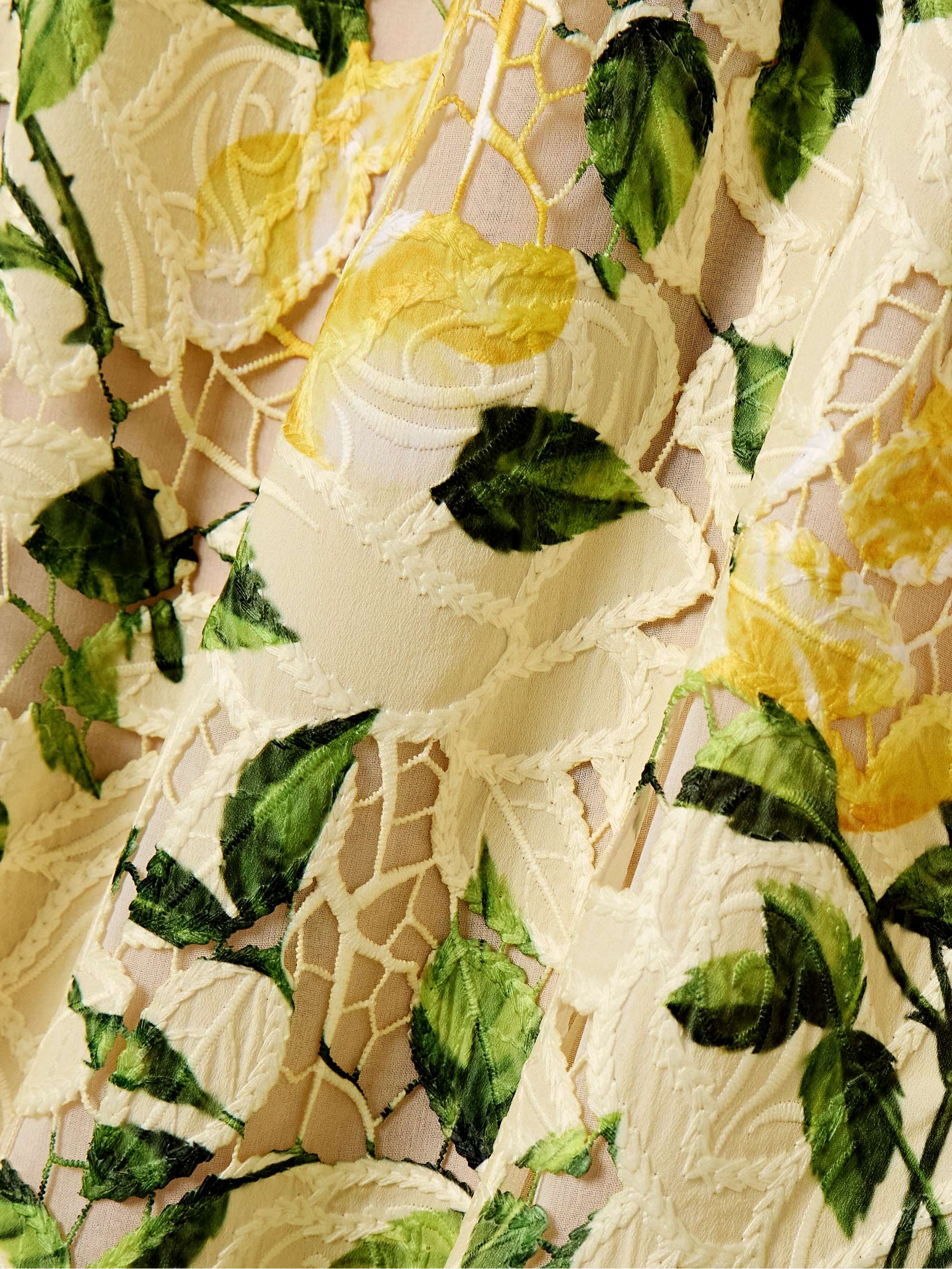 Floral-print guipure lace maxi dress view