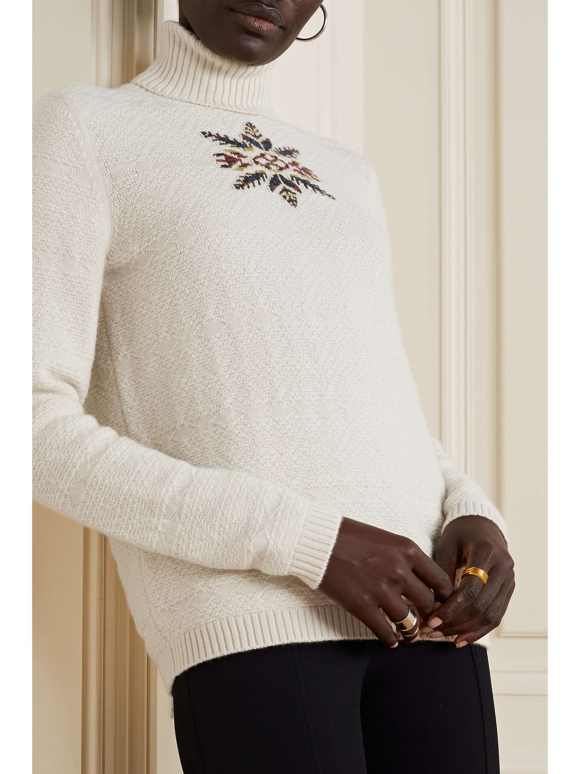 Dolcevita Bernina jacquard-knit cashmere turtleneck sweater view