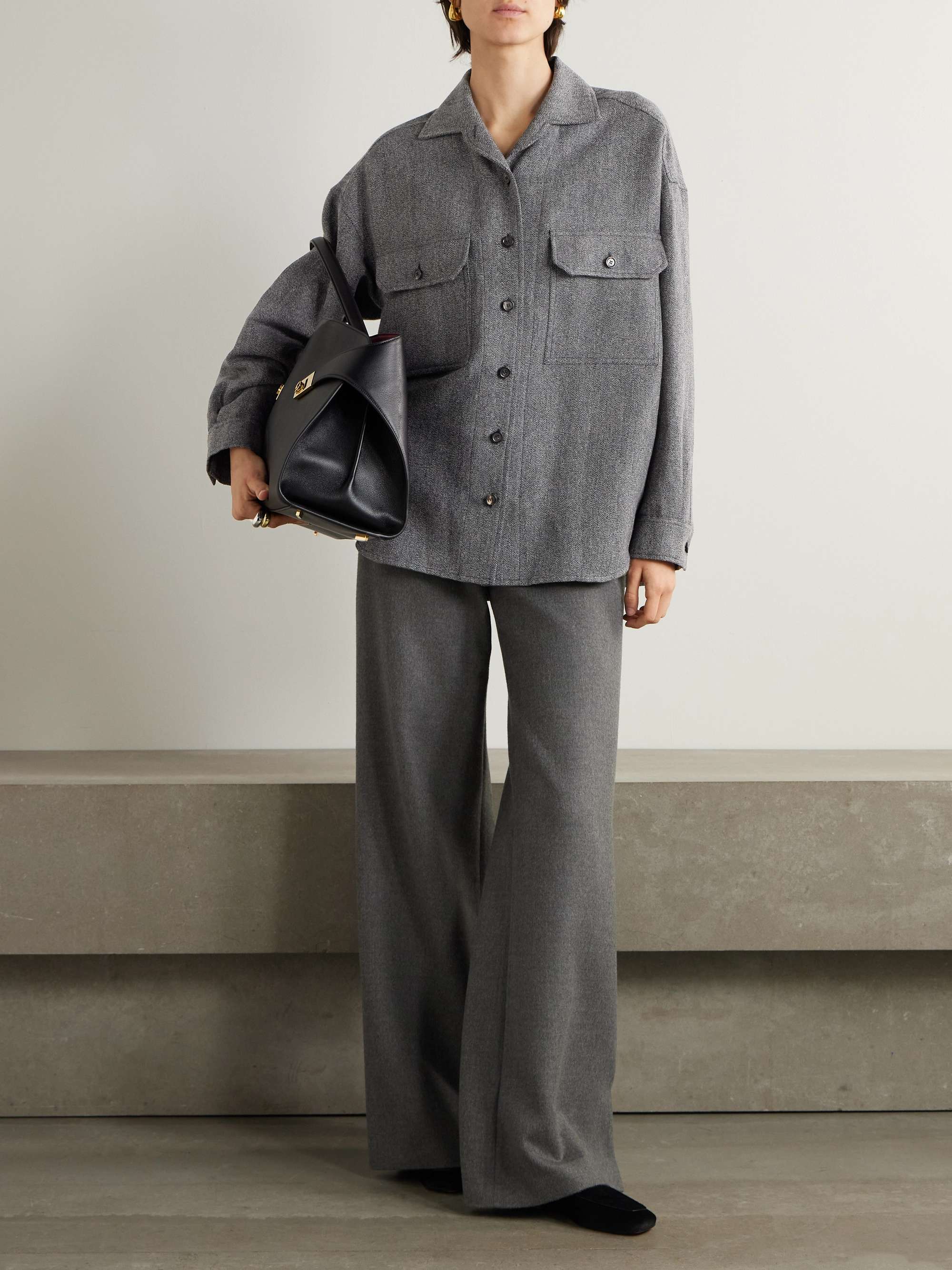 Darby linen, wool and cashmere-blend shirt view