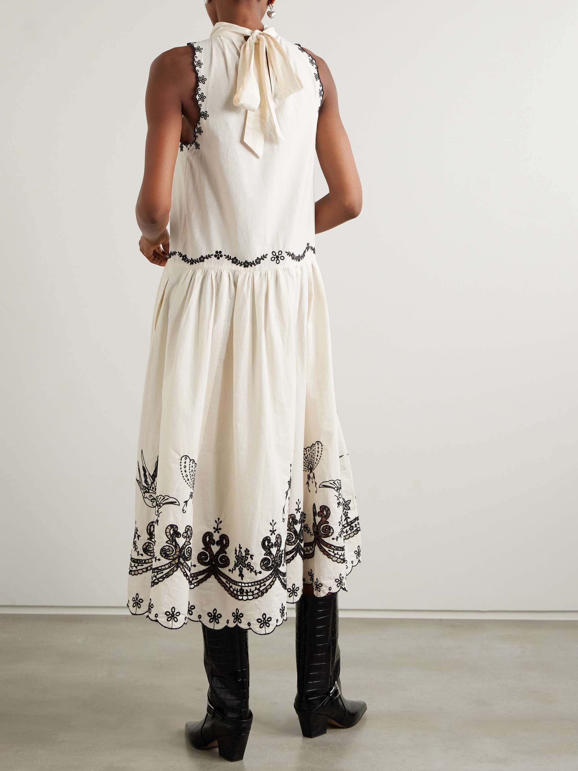Kingsley embroidered cotton midi dress view