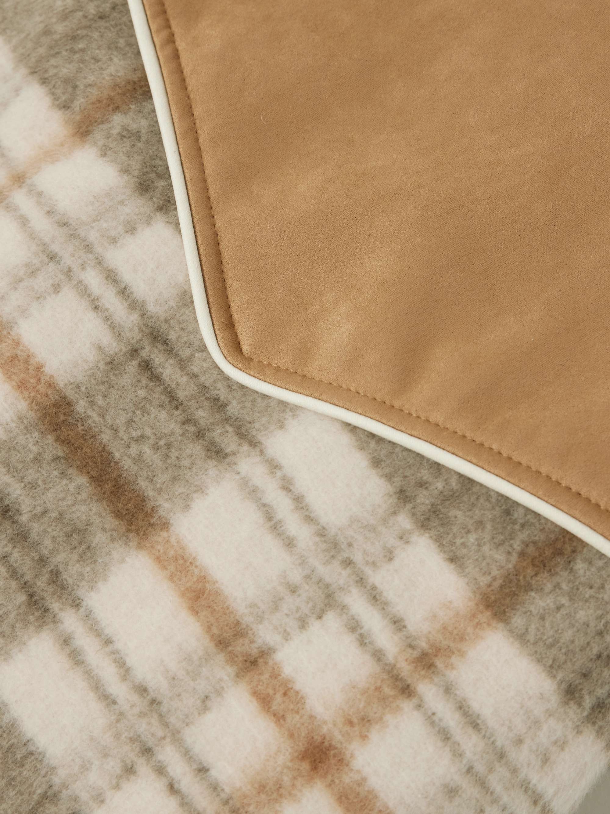 After School faux suede-trimmed checked fleece jacket view