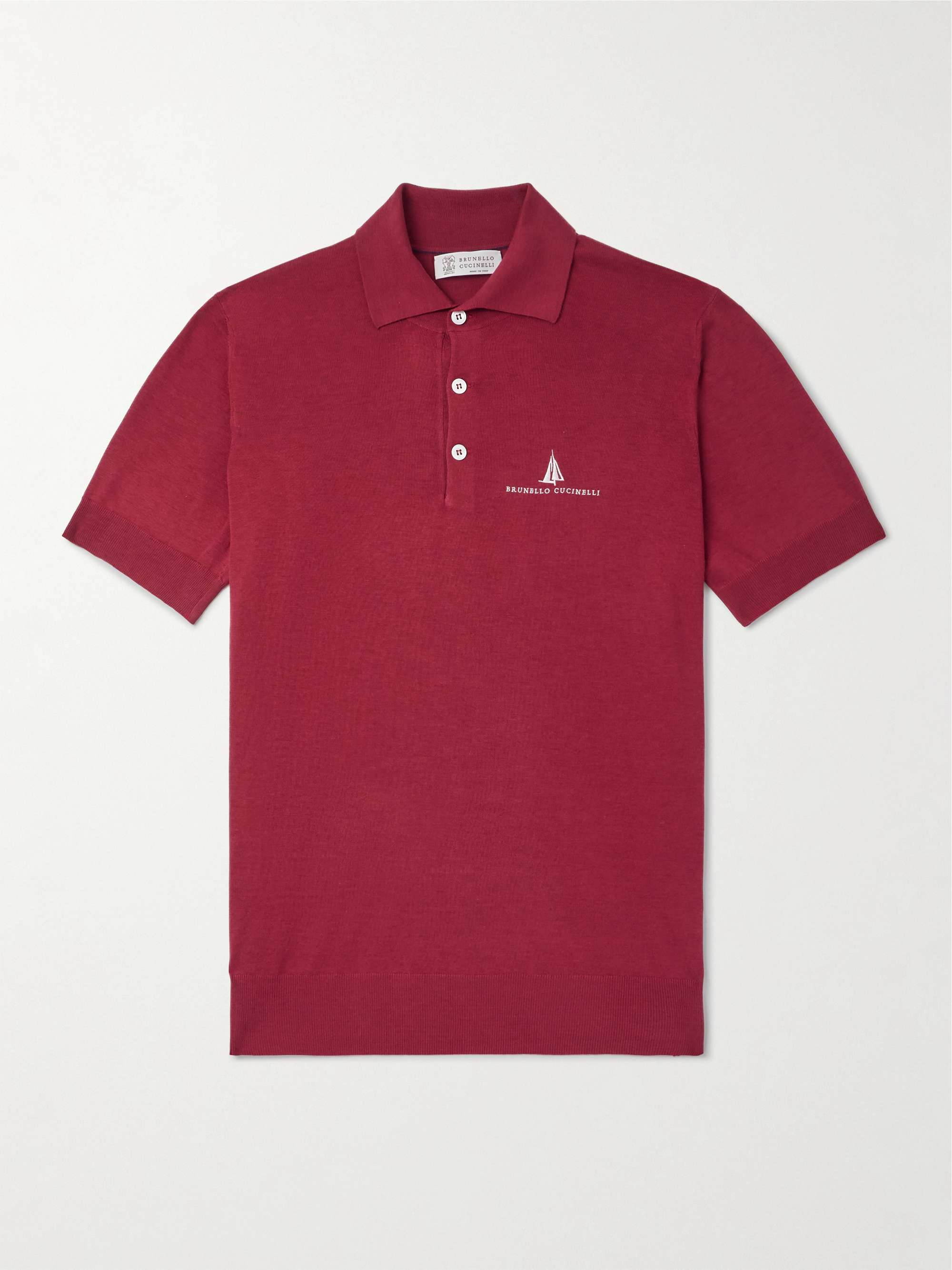 Slim-Fit Logo-Embroidered Silk and Cotton-Blend Polo Shirt hero visual