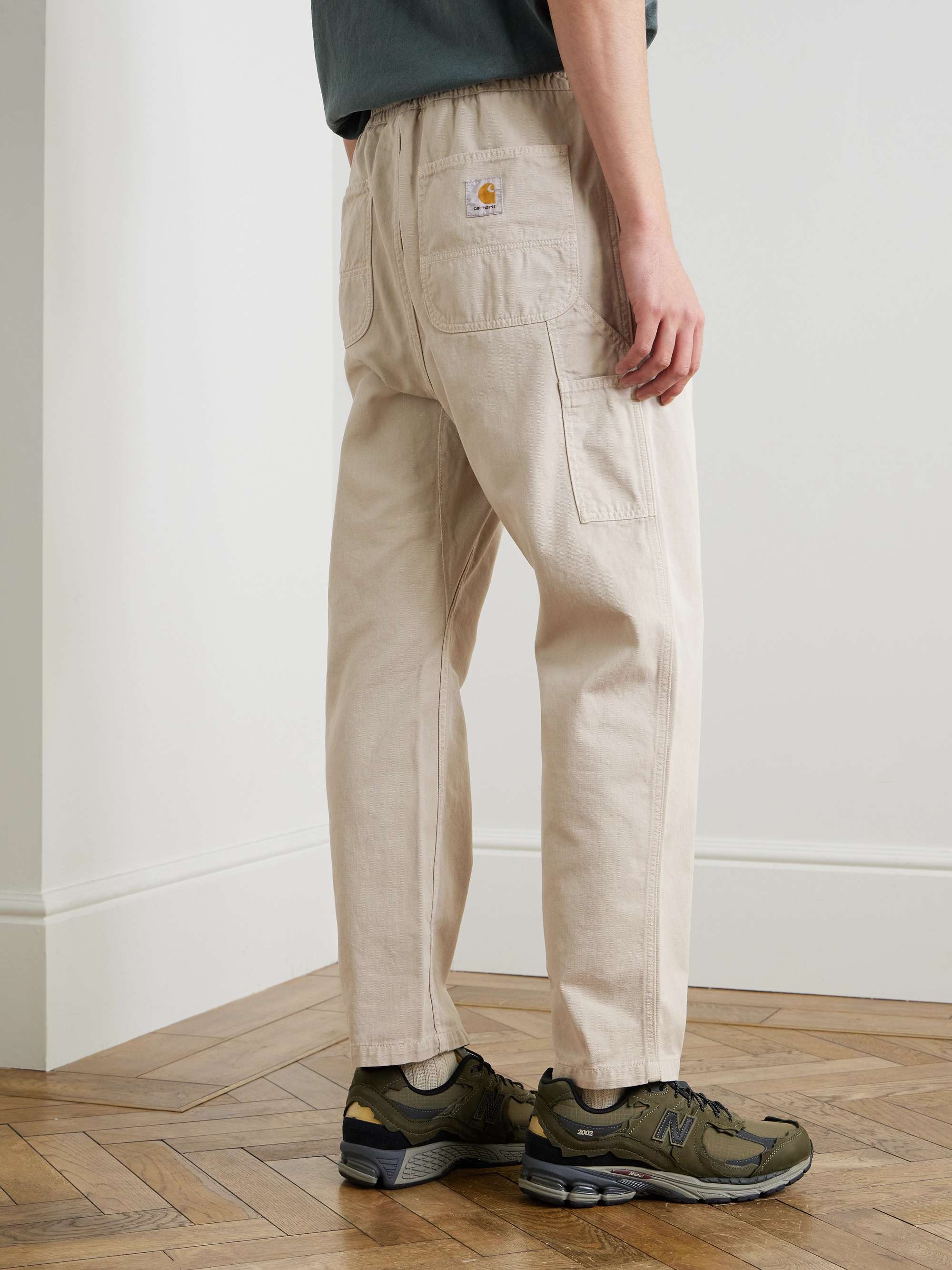 Flint Straight-Leg Garment-Dyed Organic Cotton-Twill Trousers view