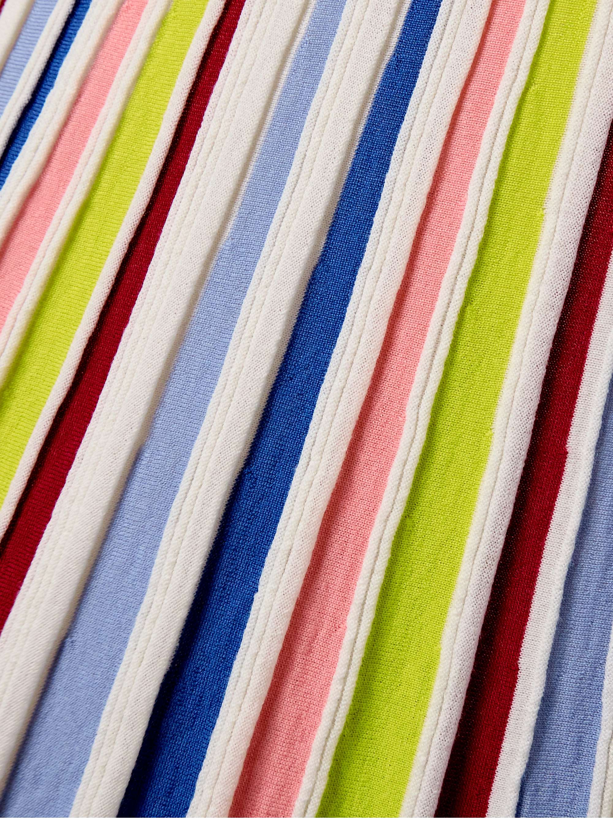 Calypso ribbed striped merino wool midi dress view