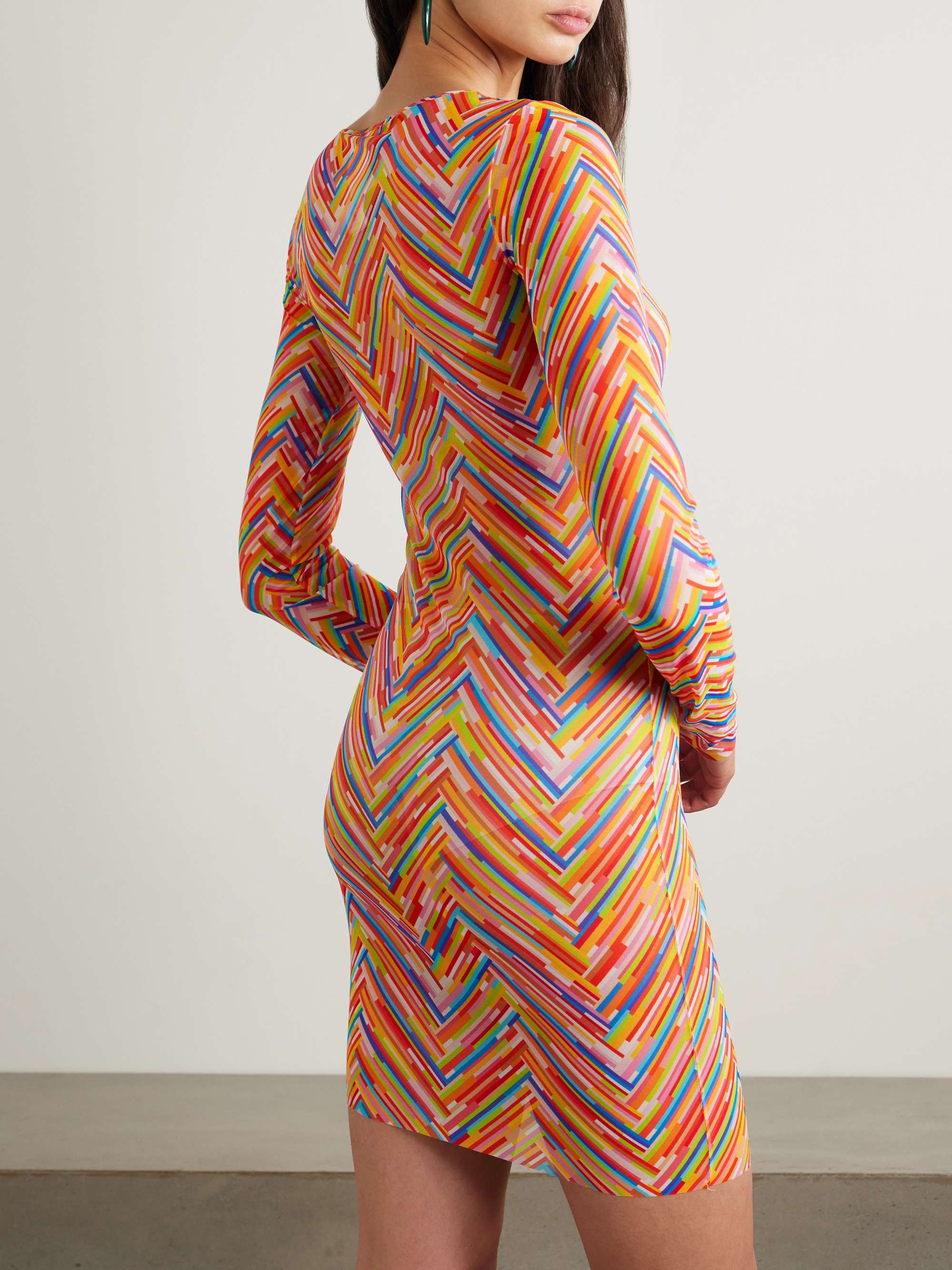 Mare printed stretch-tulle mini dress view