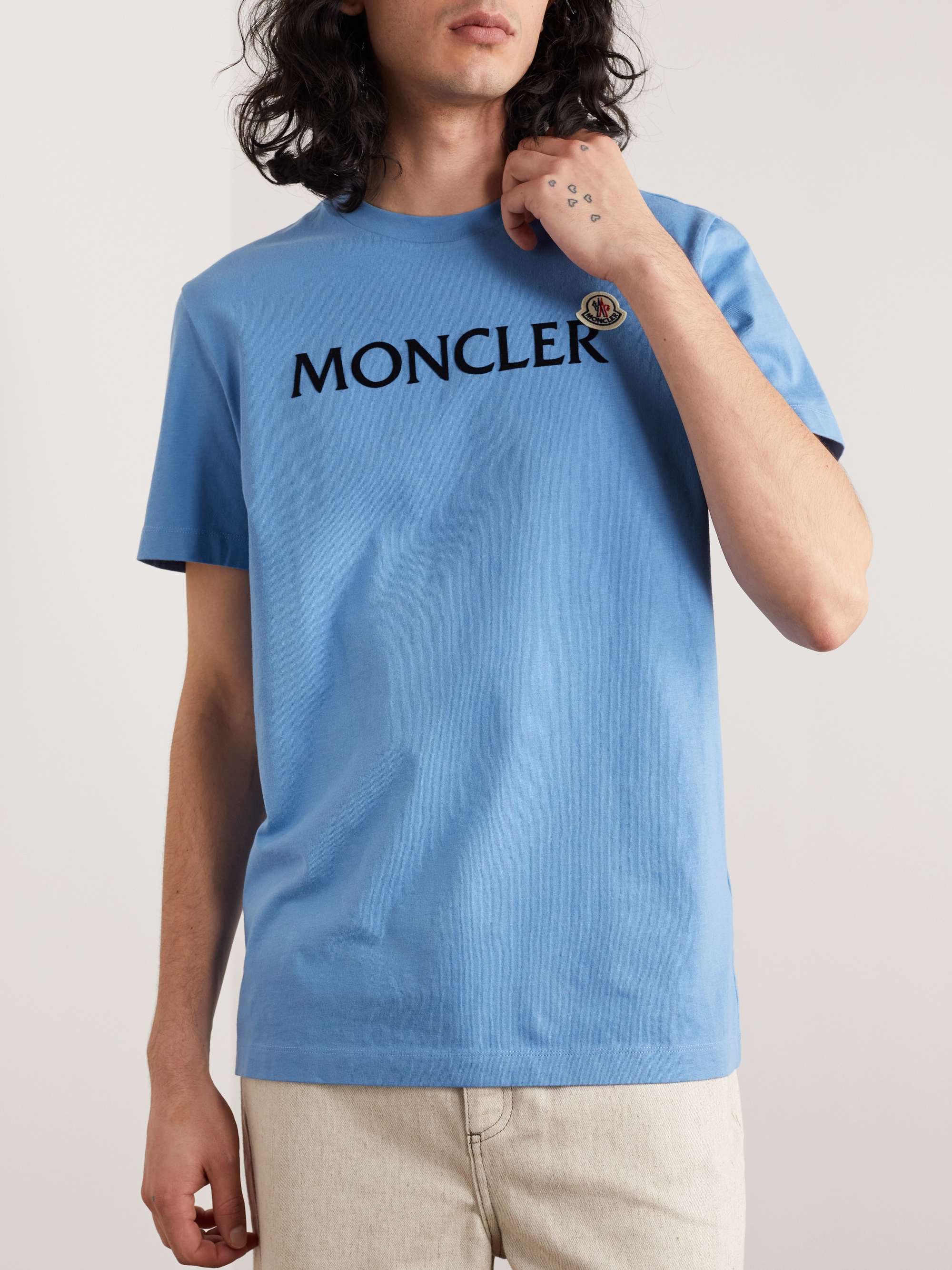 Logo-Flocked Cotton-Jersey T-Shirt view