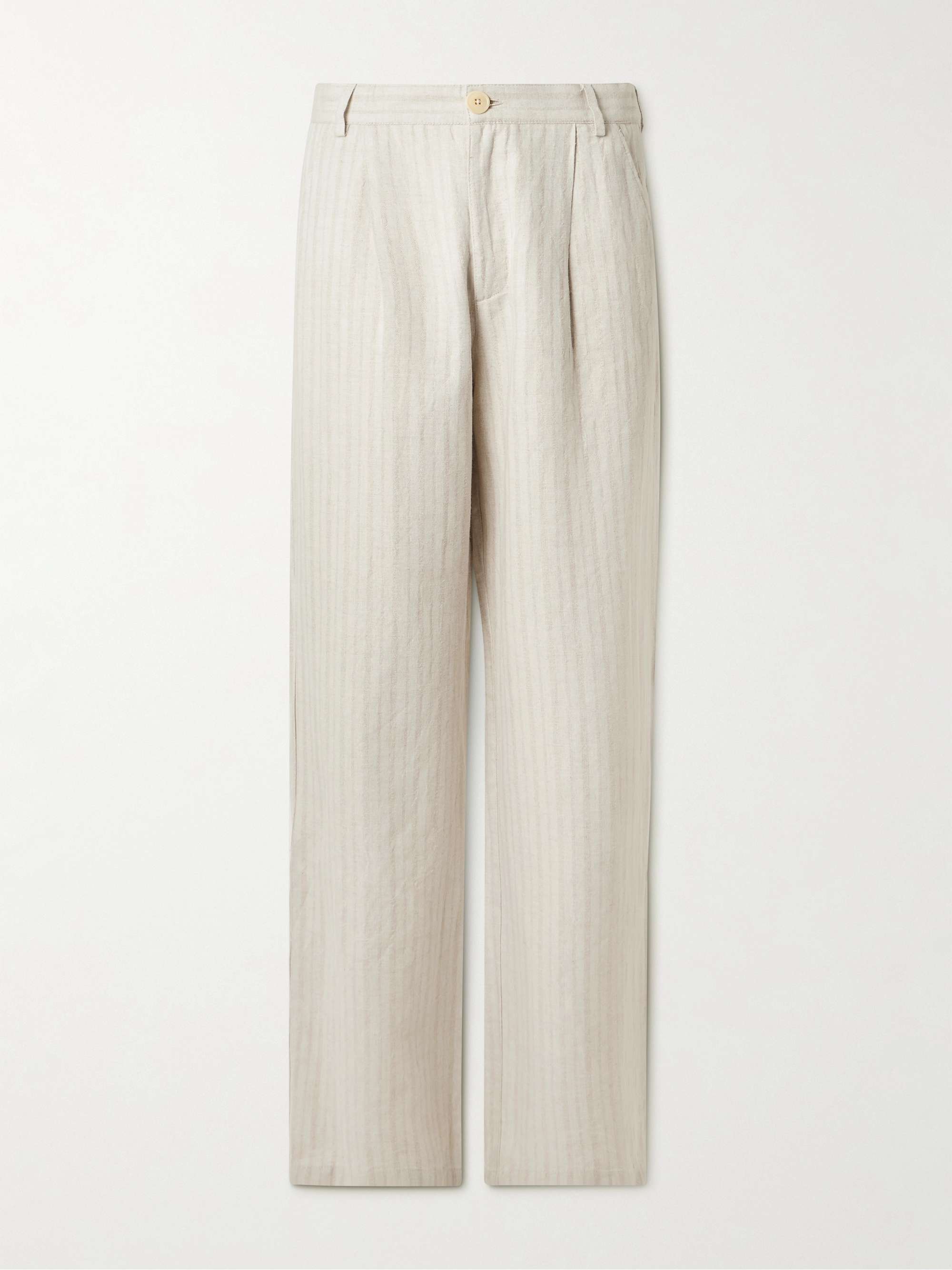 Orsman Wide-Leg Pleated Linen and Cotton-Blend Suit Trousers hero visual