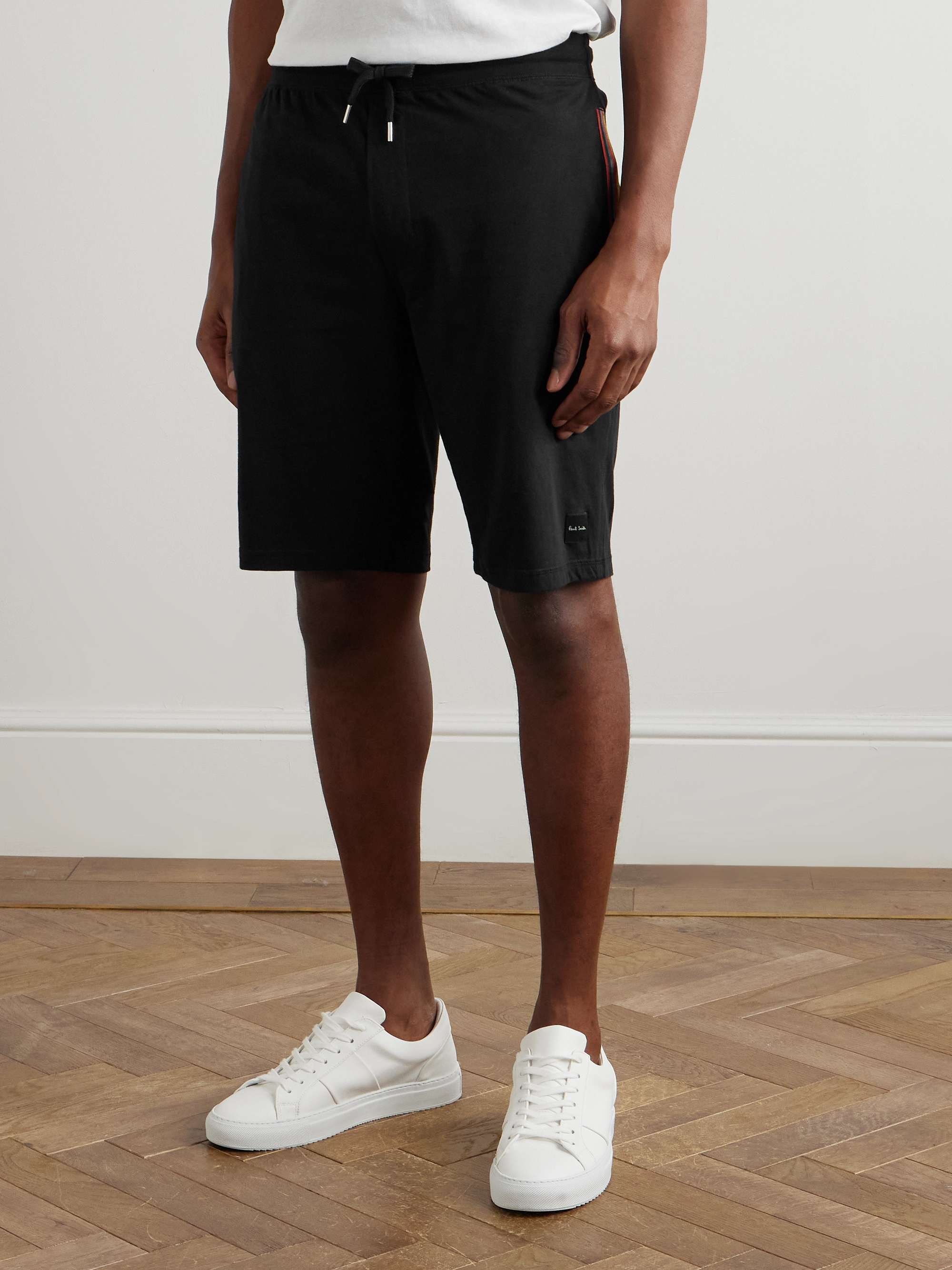 Straight-Leg Logo-Appliquéd Cotton-Jersey Shorts view