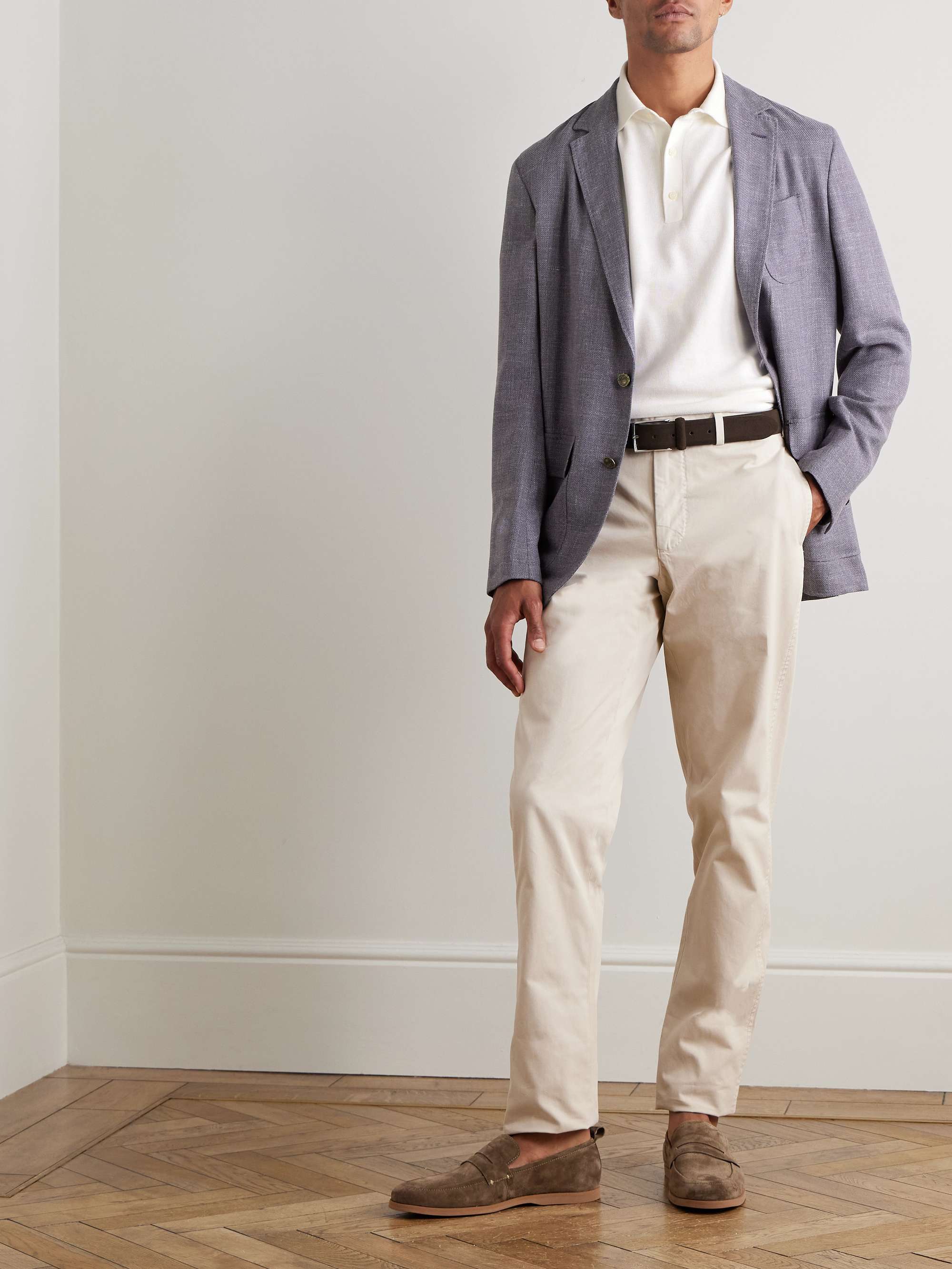 Ghost Slim-Fit Wool, Cotton, Silk and Linen-Hopsack Blazer view