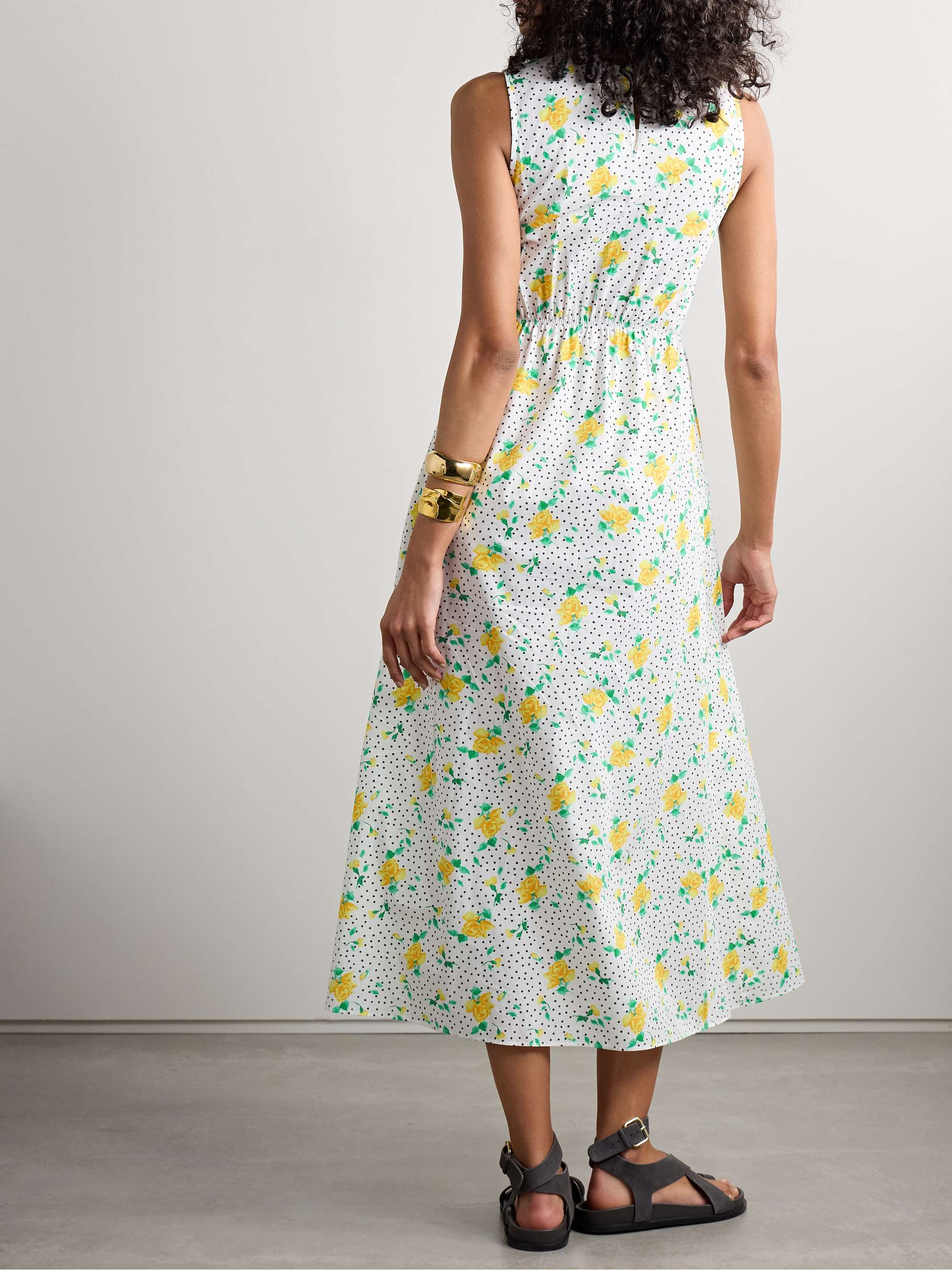 Gioia smocked printed cotton-voile midi dress view