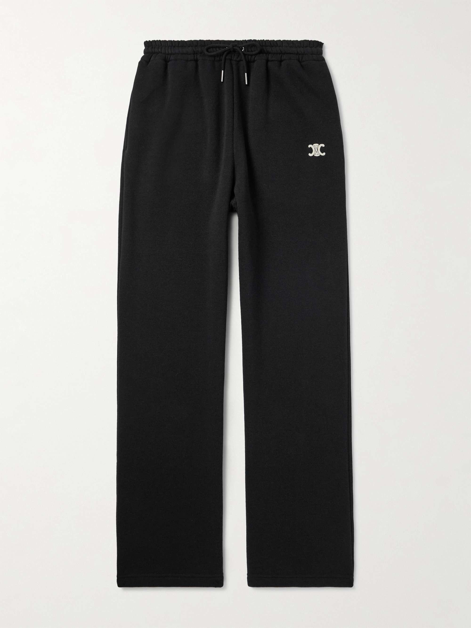 Triomphe Straight-Leg Logo-Embroidered Cotton and Cashmere-Blend Jersey Sweatpants hero visual