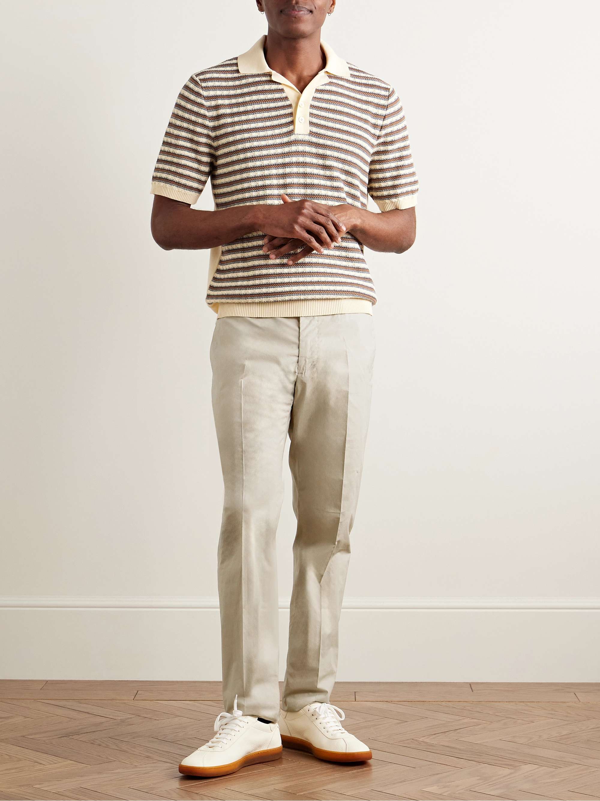 Venezia 1951 Slim-Fit Cotton-Blend Poplin Trousers view